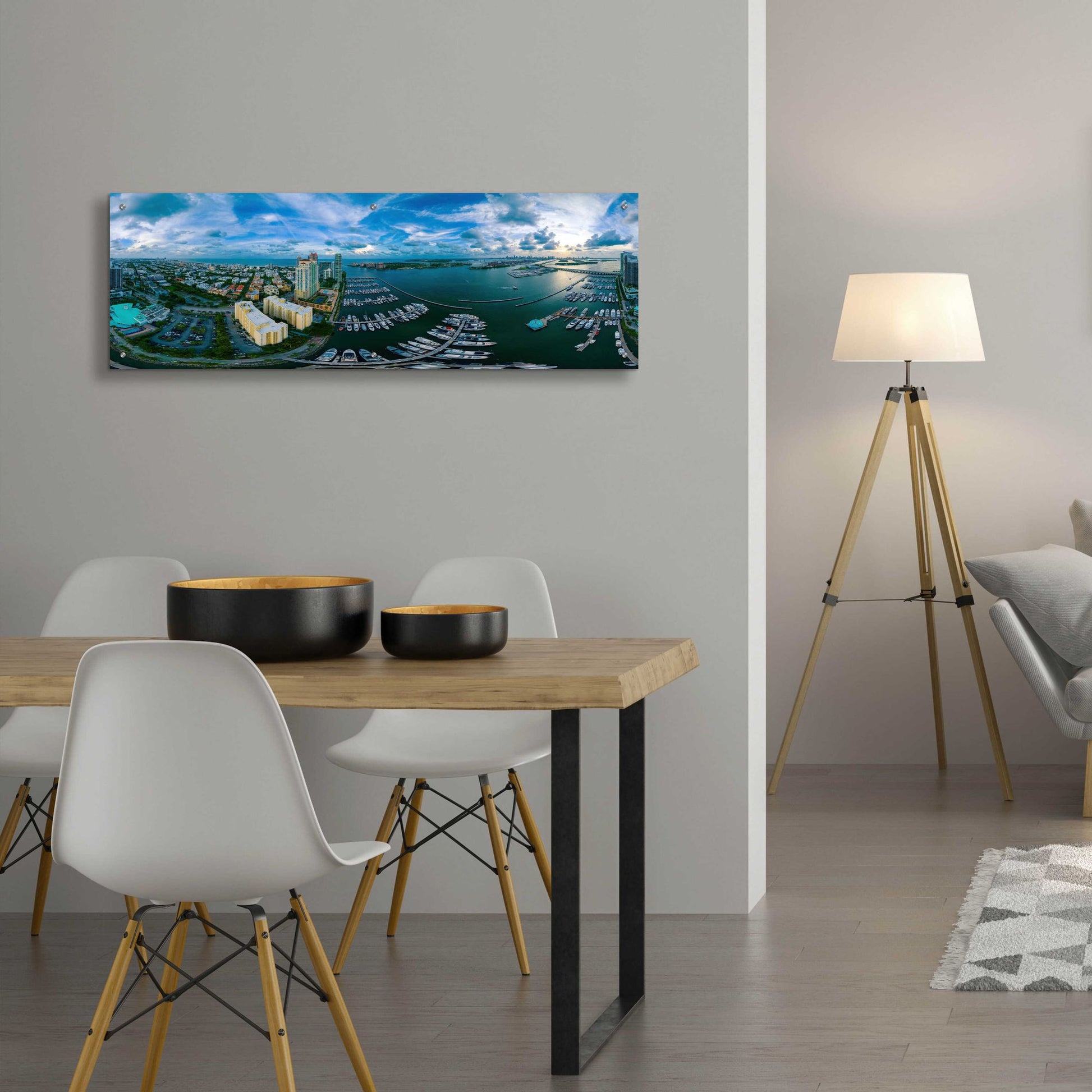 Epic Art 'Miami' by Epic Portfolio, Acrylic Glass Wall Art,48x16