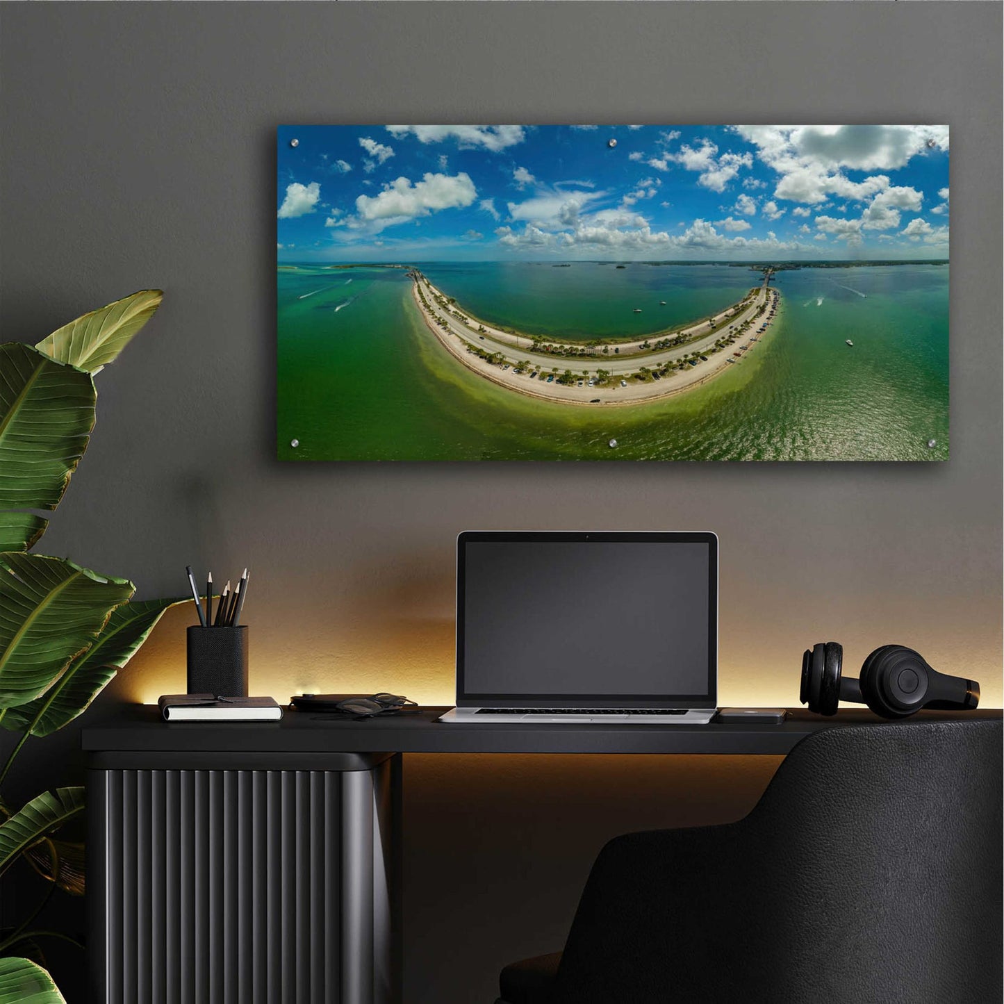 Epic Art 'Smiley Island' by Epic Portfolio, Acrylic Glass Wall Art,48x24