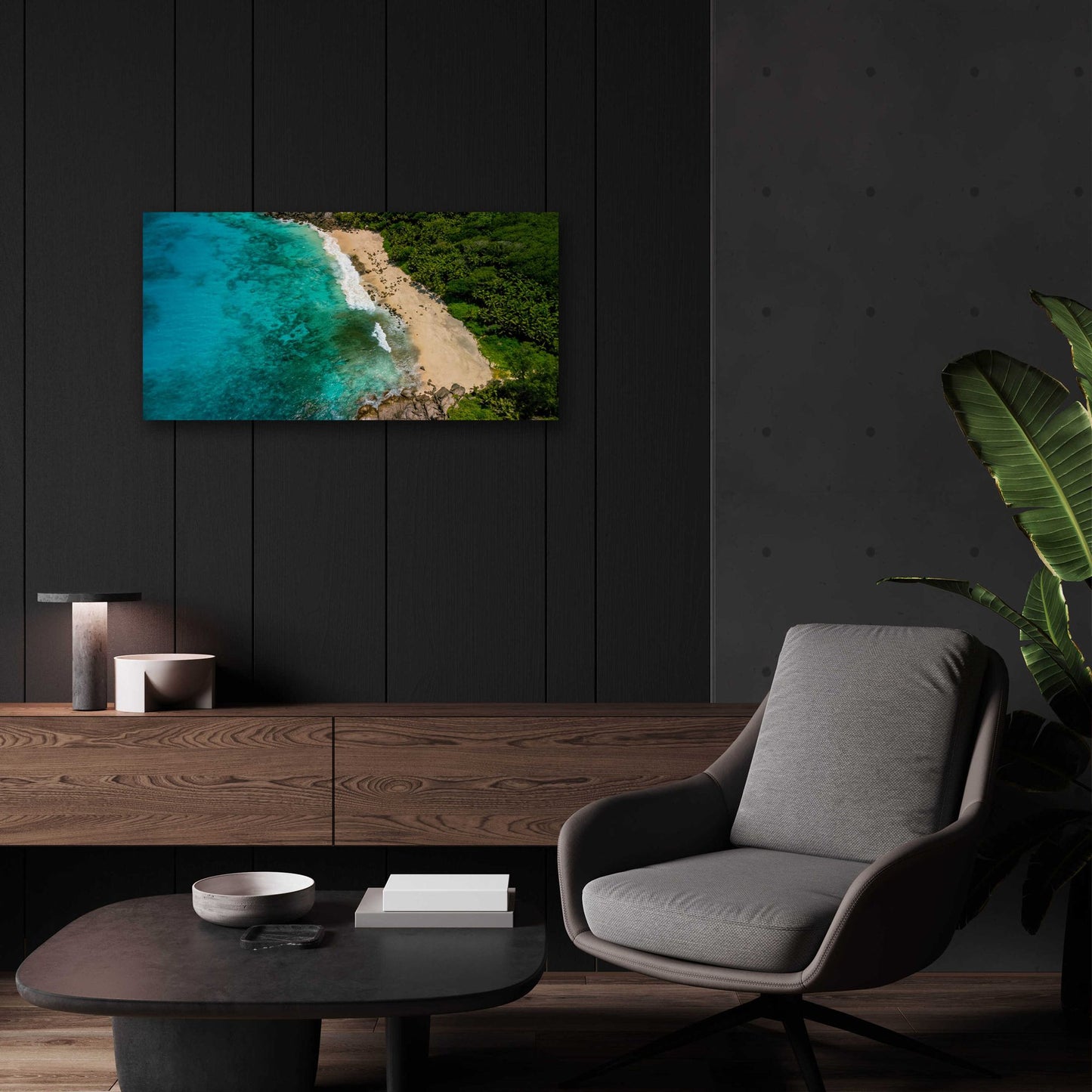 Epic Art 'Seychelles Beach' by Epic Portfolio, Acrylic Glass Wall Art,24x12