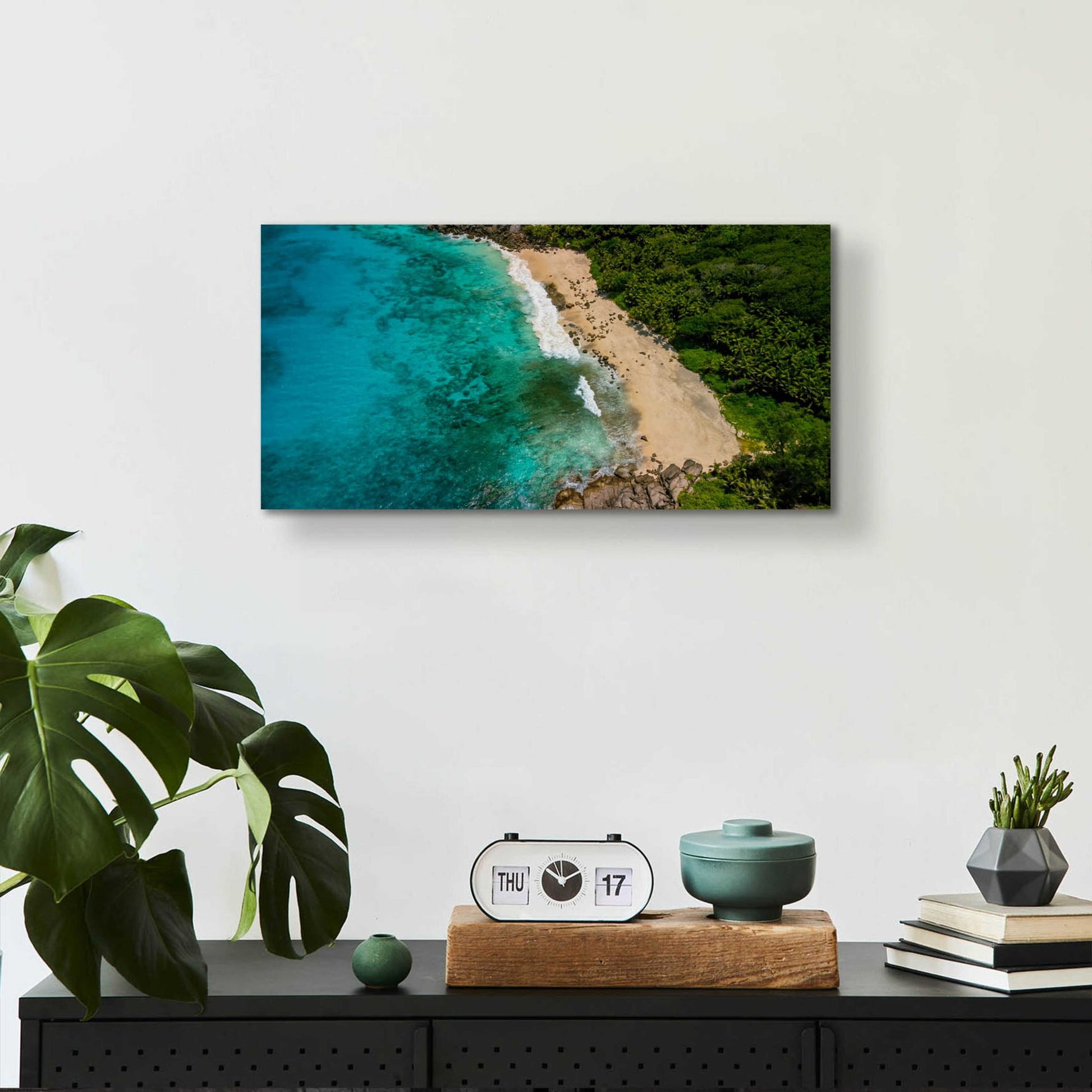 Epic Art 'Seychelles Beach' by Epic Portfolio, Acrylic Glass Wall Art,24x12