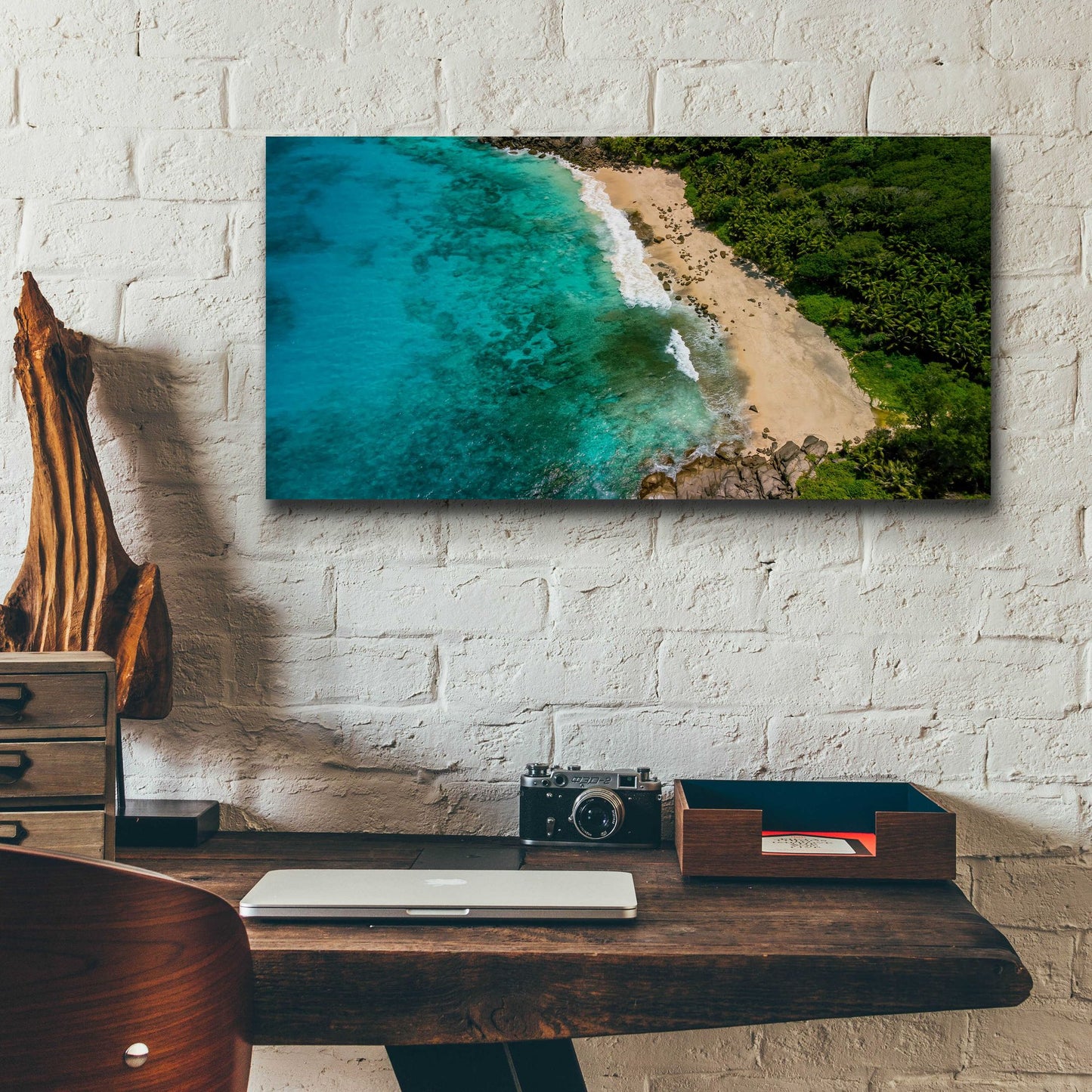 Epic Art 'Seychelles Beach' by Epic Portfolio, Acrylic Glass Wall Art,24x12