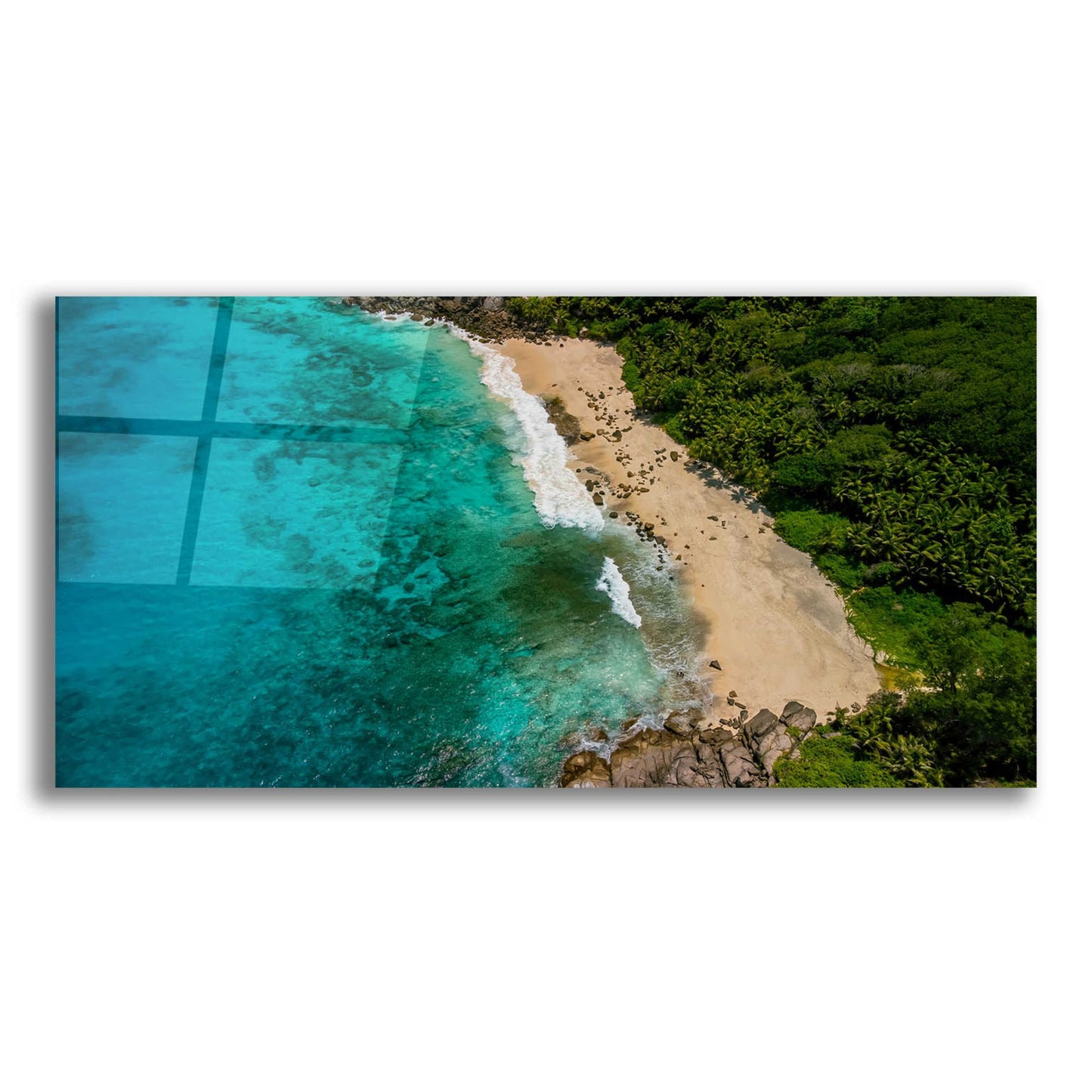 Epic Art 'Seychelles Beach' by Epic Portfolio, Acrylic Glass Wall Art,24x12