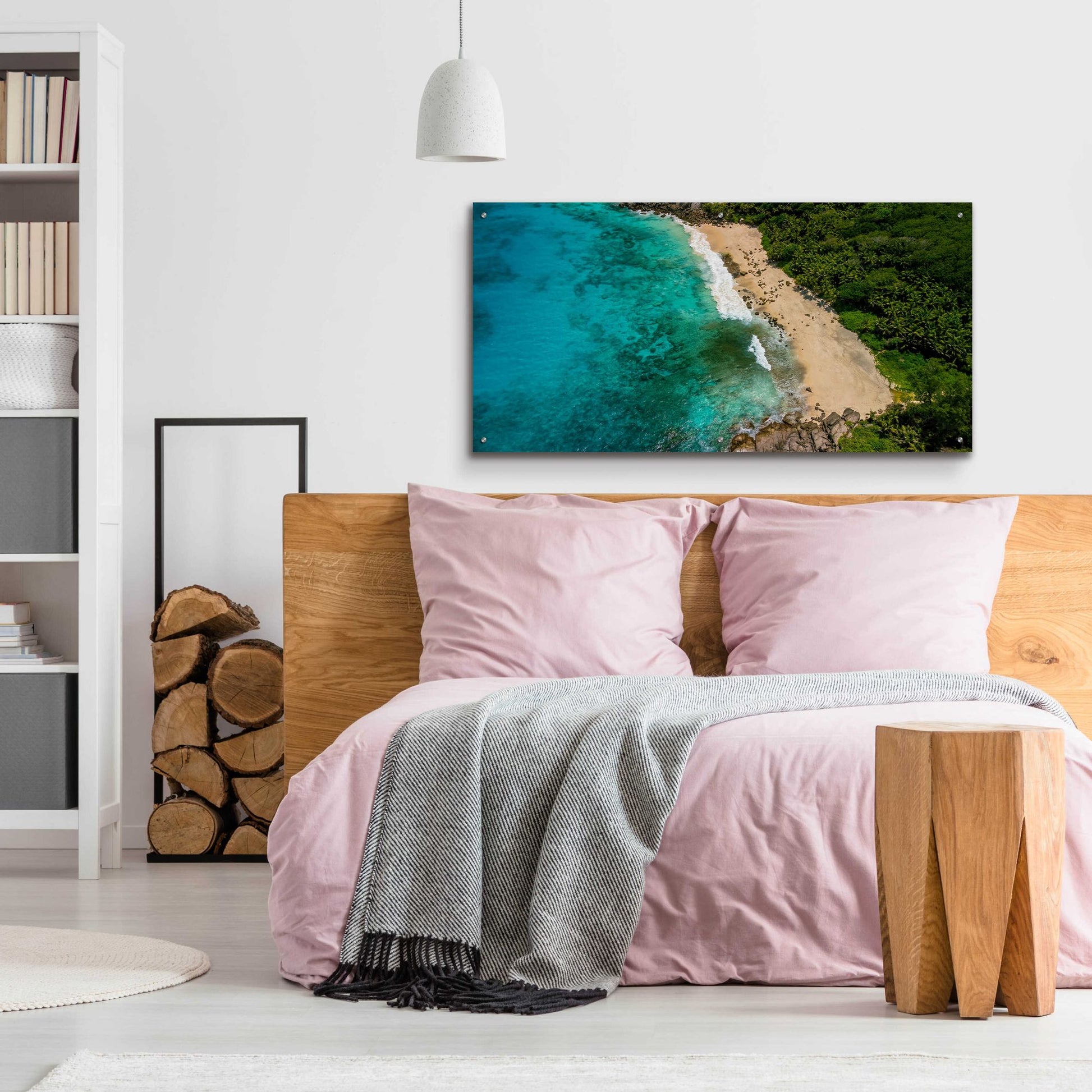 Epic Art 'Seychelles Beach' by Epic Portfolio, Acrylic Glass Wall Art,48x24