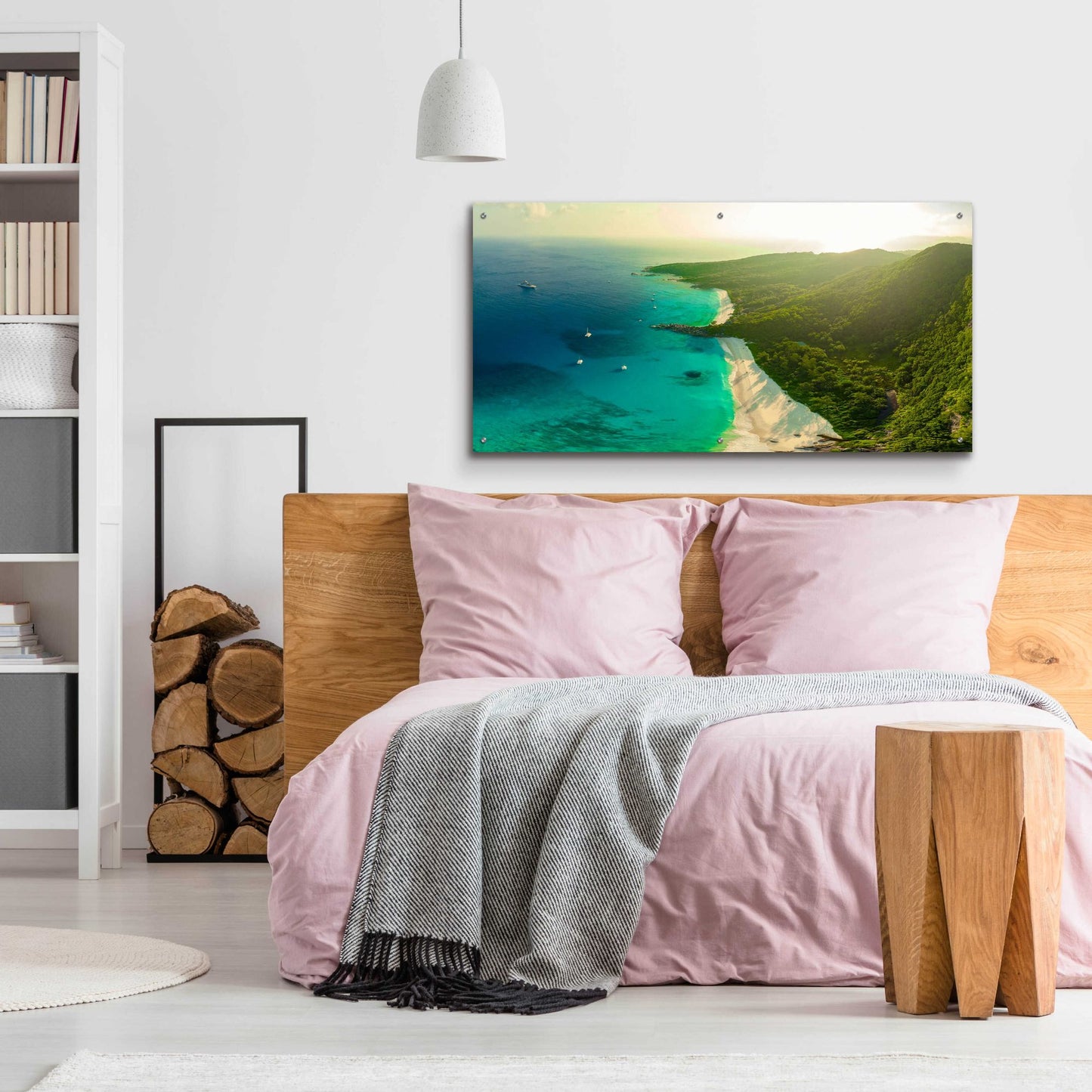 Epic Art 'Seychelles Beach 2' by Epic Portfolio, Acrylic Glass Wall Art,48x24