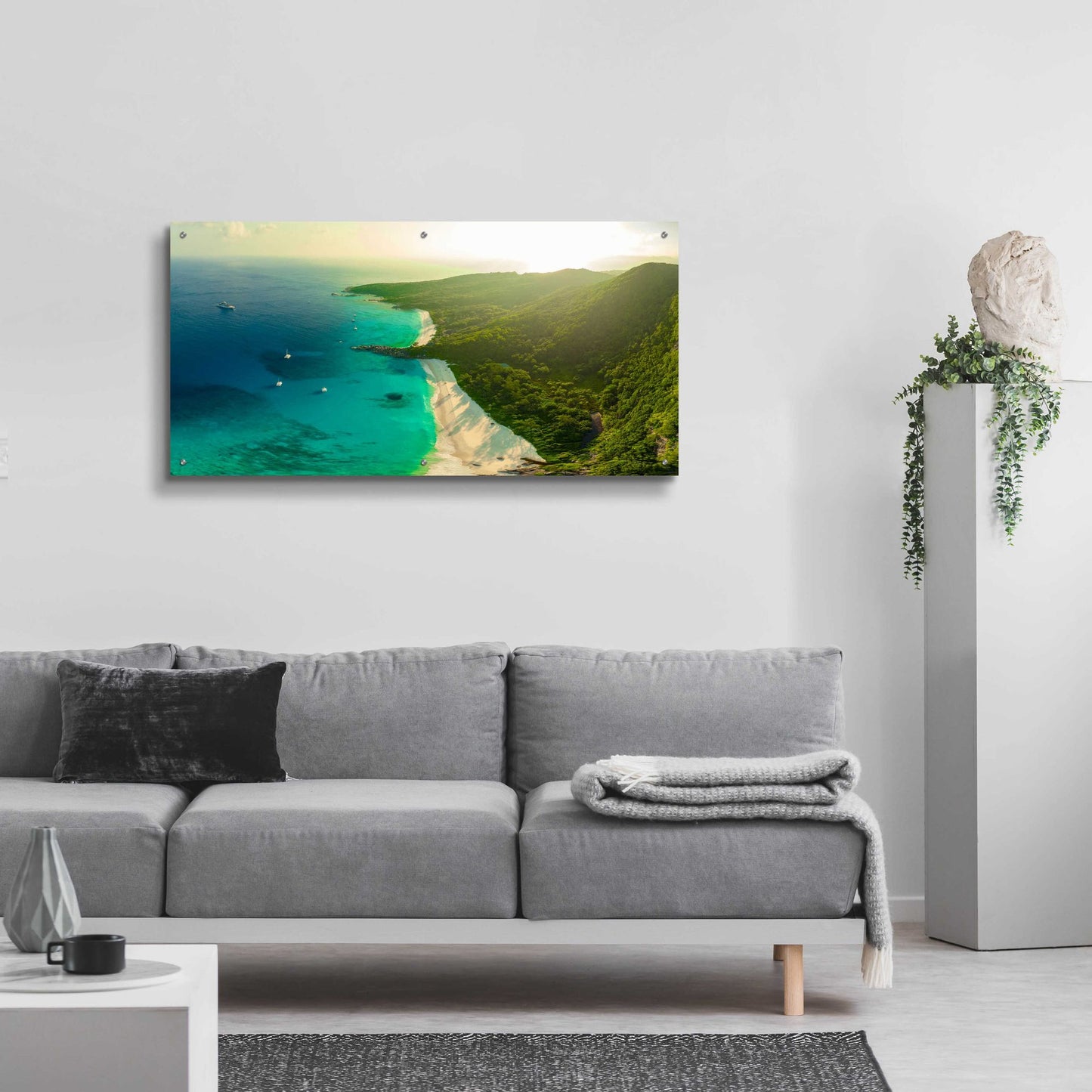 Epic Art 'Seychelles Beach 2' by Epic Portfolio, Acrylic Glass Wall Art,48x24