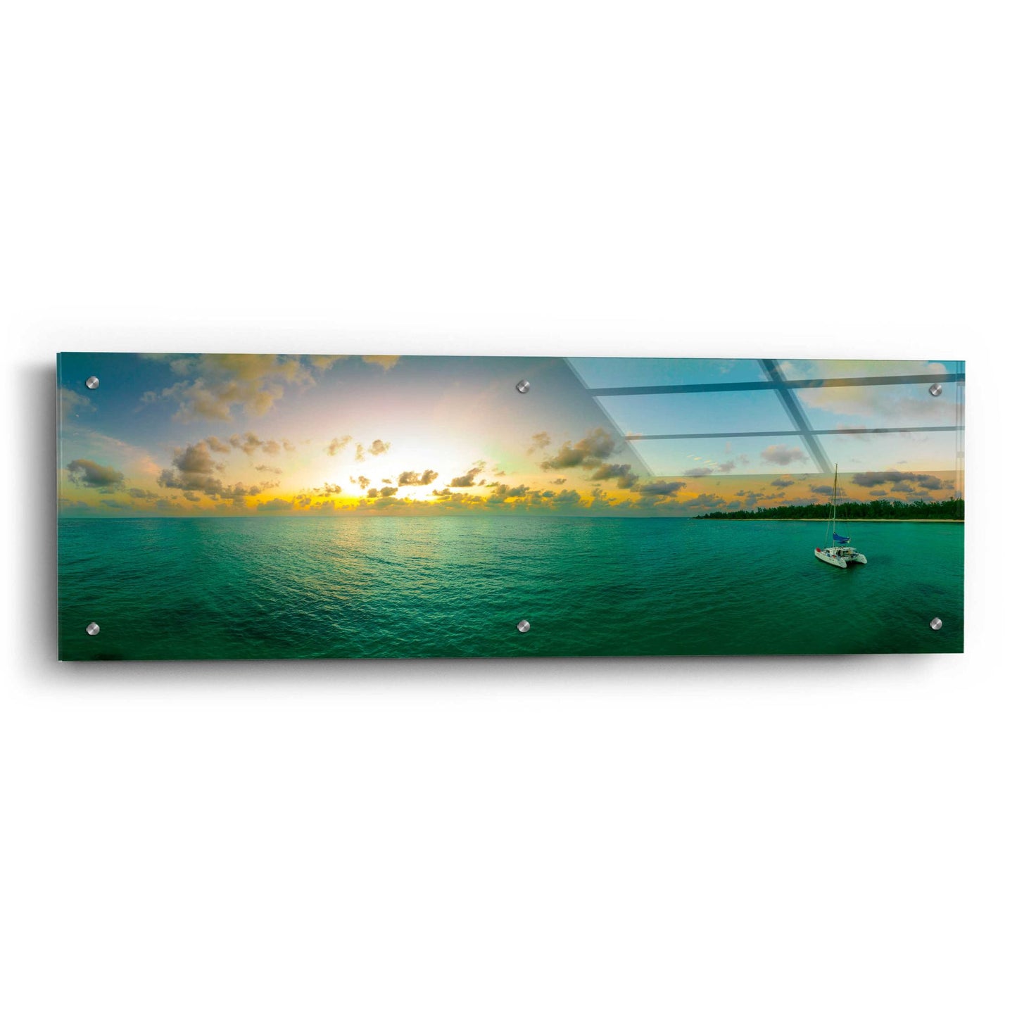 Epic Art 'Seychelles - Denise Island Sunset' by Epic Portfolio, Acrylic Glass Wall Art,36x12