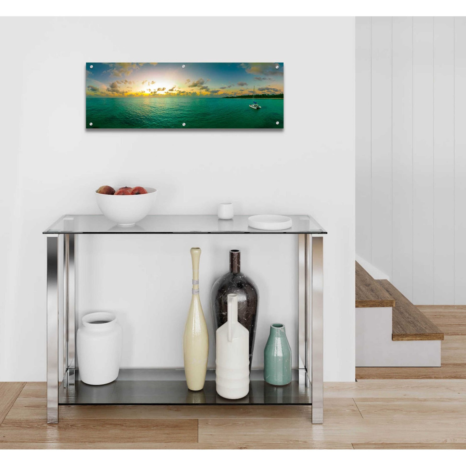 Epic Art 'Seychelles - Denise Island Sunset' by Epic Portfolio, Acrylic Glass Wall Art,36x12