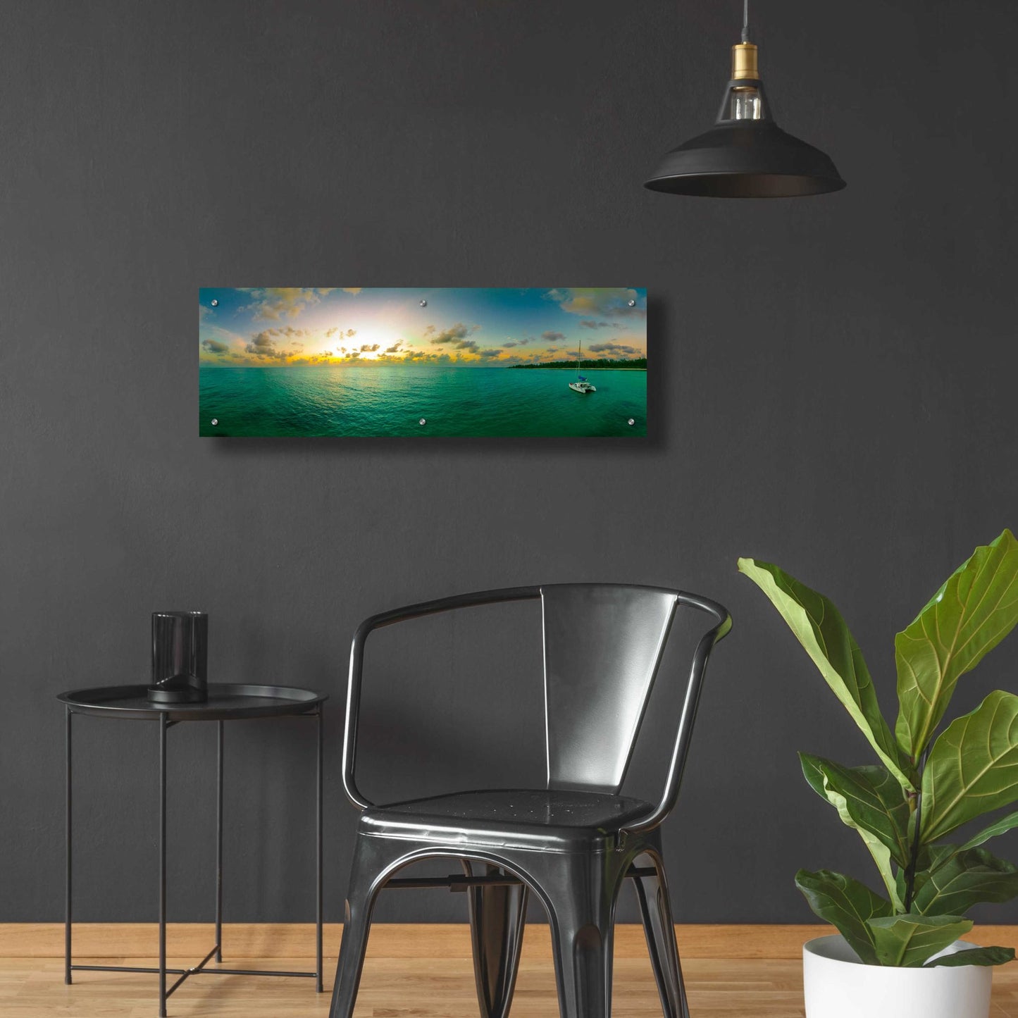 Epic Art 'Seychelles - Denise Island Sunset' by Epic Portfolio, Acrylic Glass Wall Art,36x12