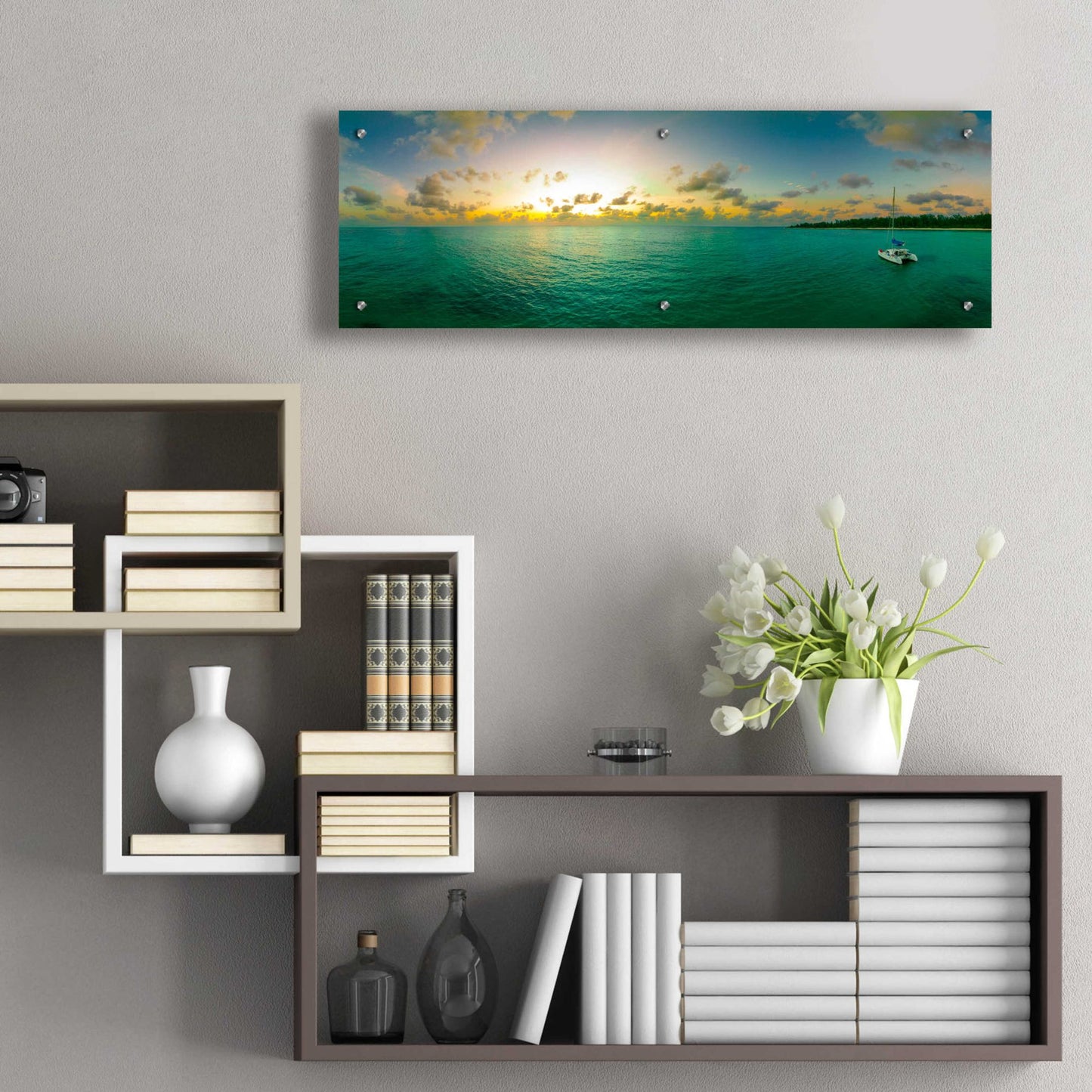 Epic Art 'Seychelles - Denise Island Sunset' by Epic Portfolio, Acrylic Glass Wall Art,36x12