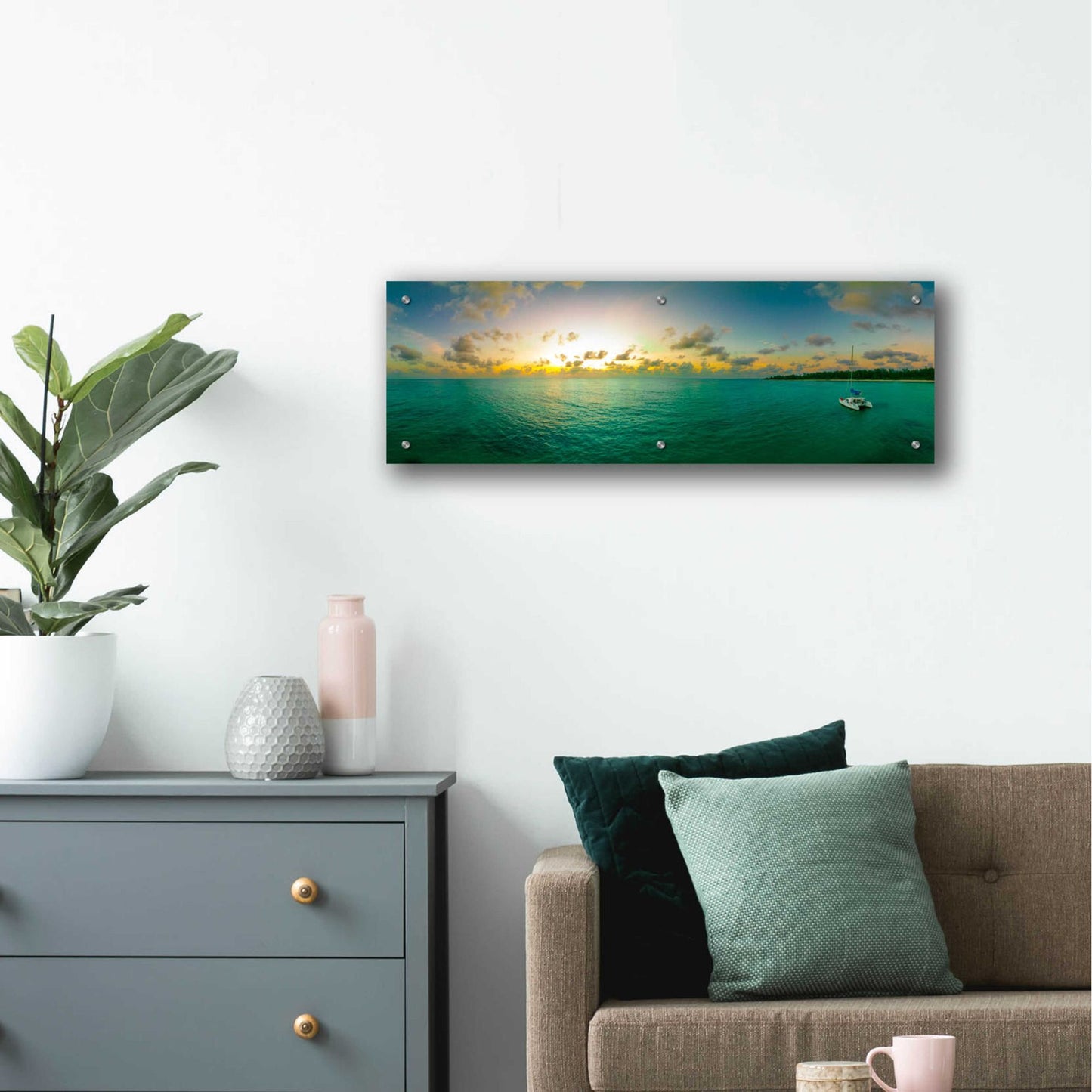 Epic Art 'Seychelles - Denise Island Sunset' by Epic Portfolio, Acrylic Glass Wall Art,36x12