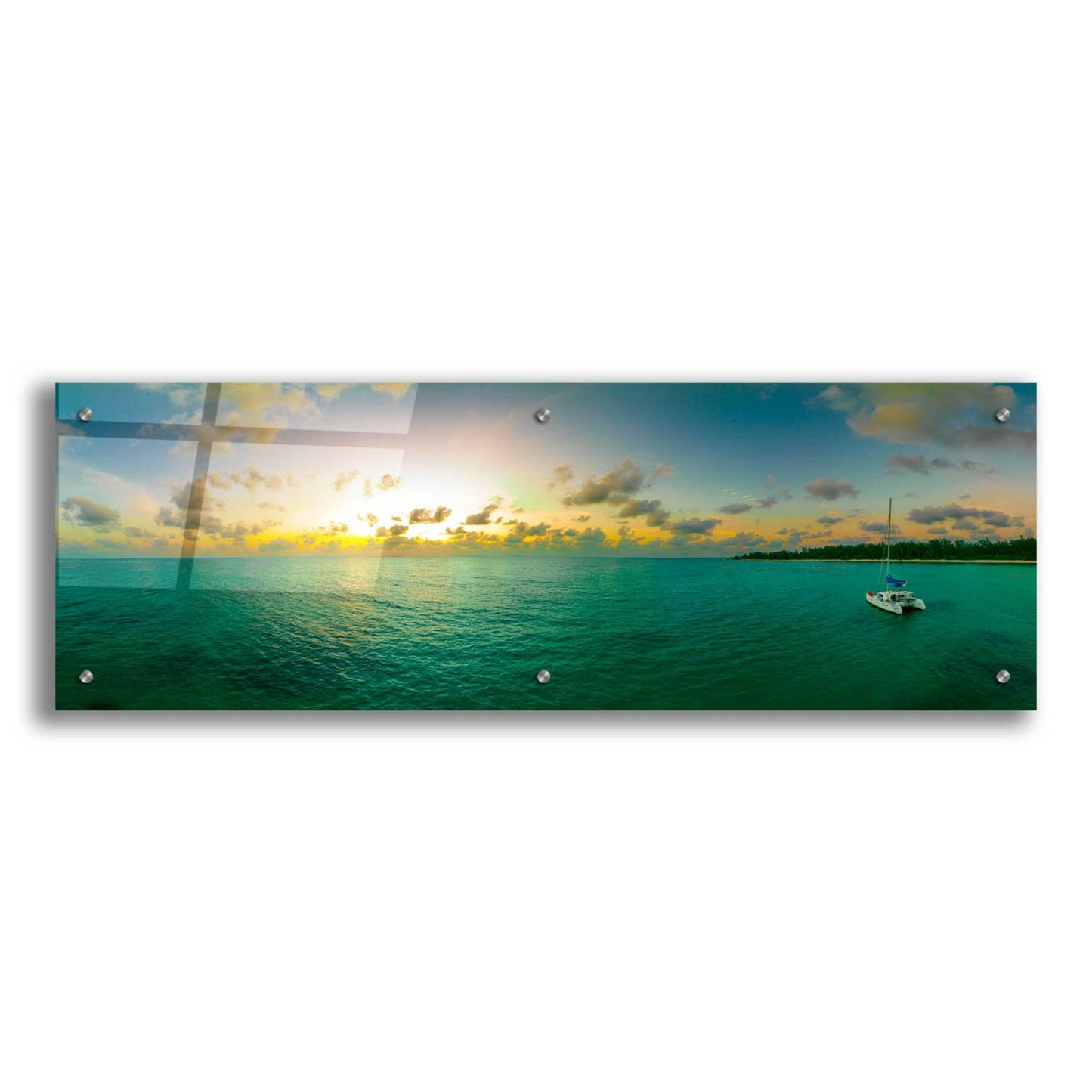 Epic Art 'Seychelles - Denise Island Sunset' by Epic Portfolio, Acrylic Glass Wall Art,36x12