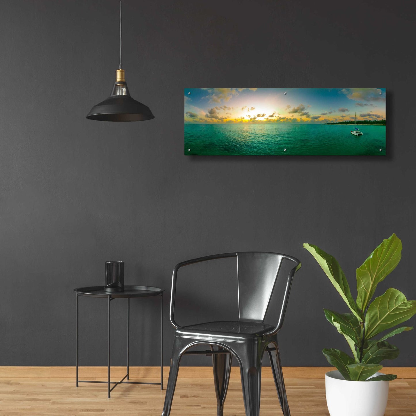 Epic Art 'Seychelles - Denise Island Sunset' by Epic Portfolio, Acrylic Glass Wall Art,48x16