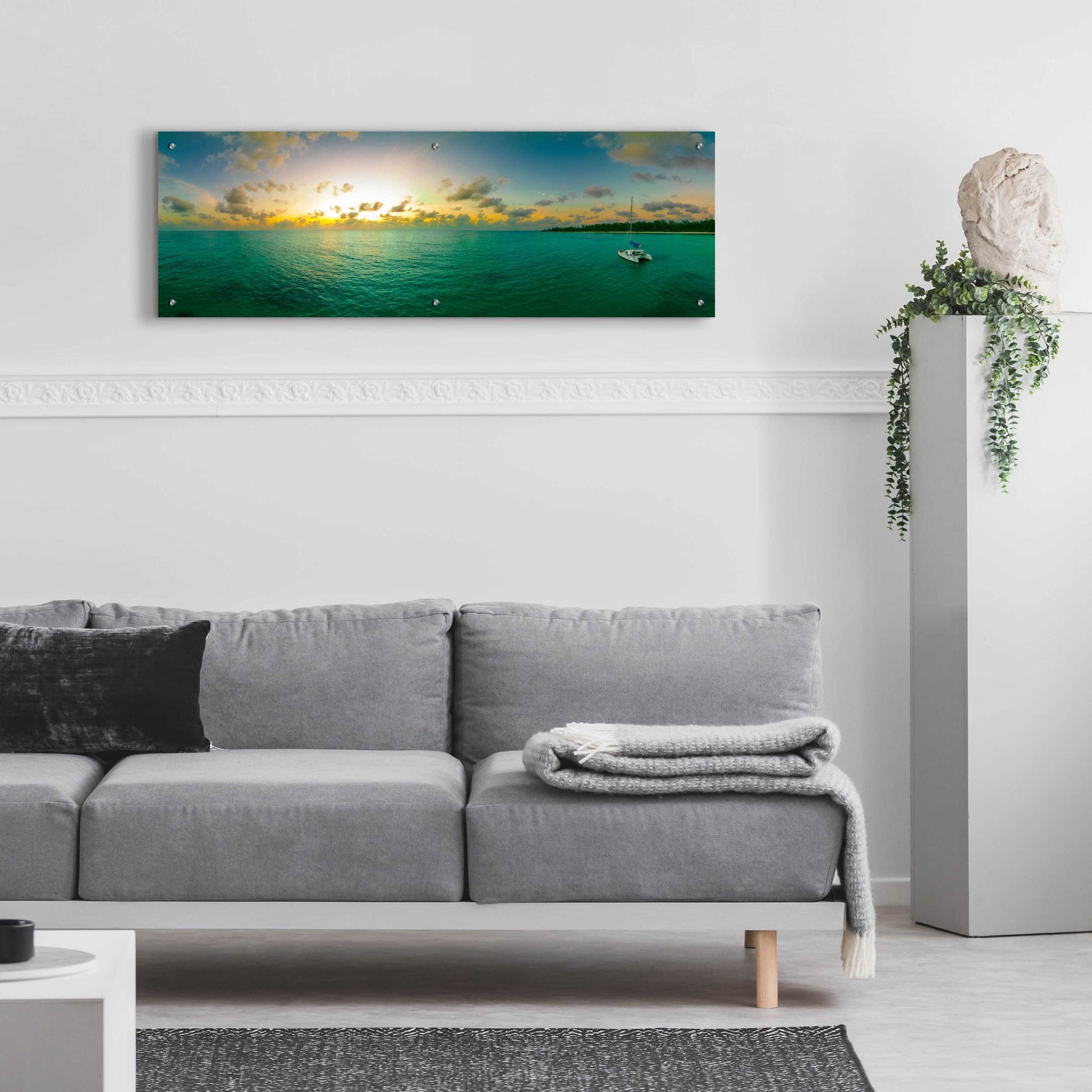 Epic Art 'Seychelles - Denise Island Sunset' by Epic Portfolio, Acrylic Glass Wall Art,48x16