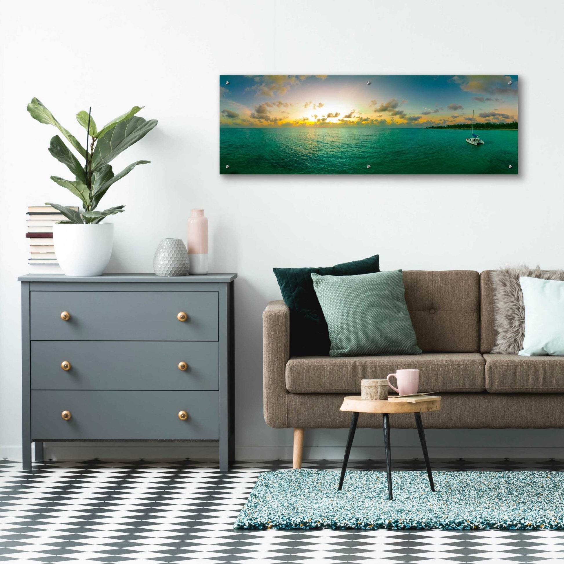 Epic Art 'Seychelles - Denise Island Sunset' by Epic Portfolio, Acrylic Glass Wall Art,48x16