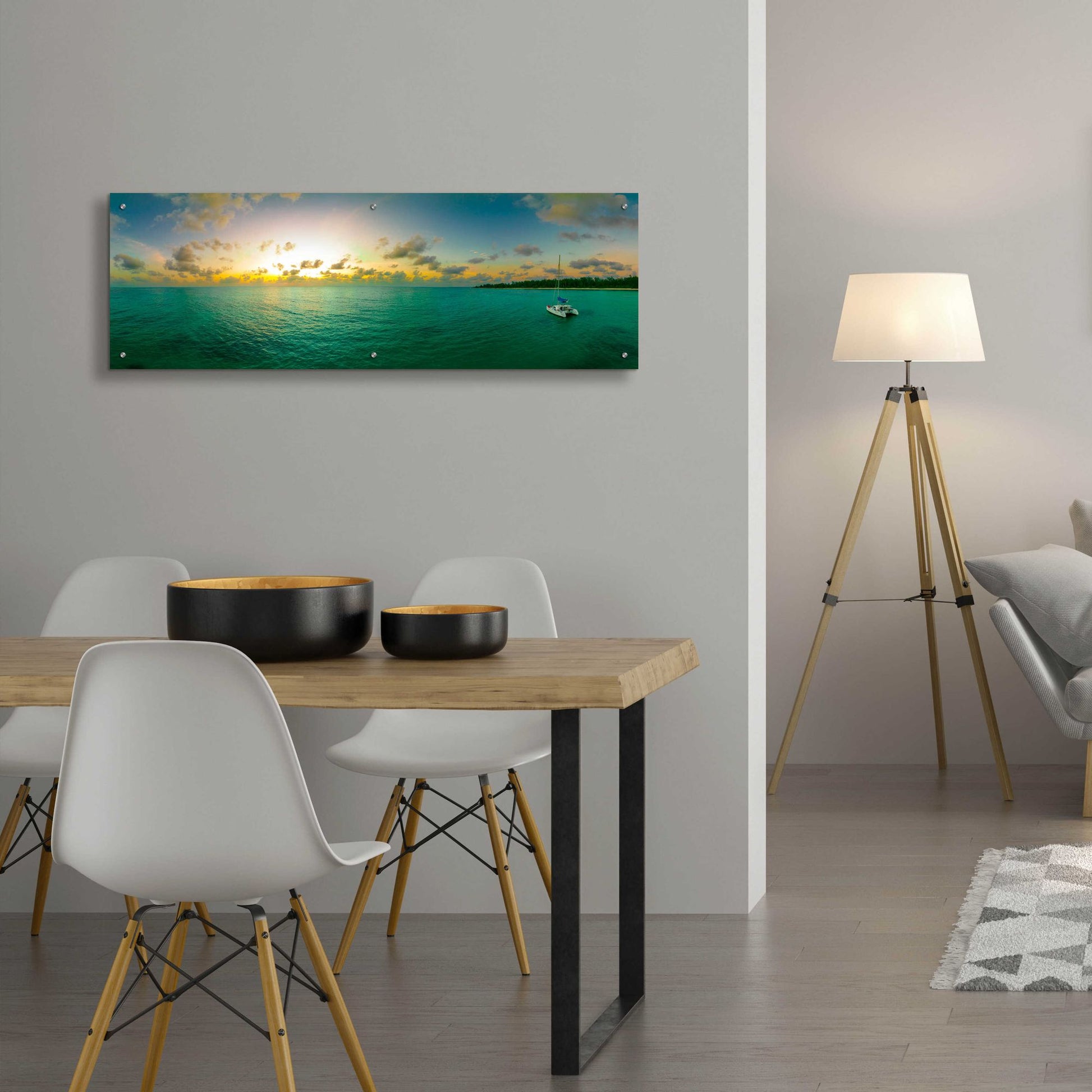 Epic Art 'Seychelles - Denise Island Sunset' by Epic Portfolio, Acrylic Glass Wall Art,48x16