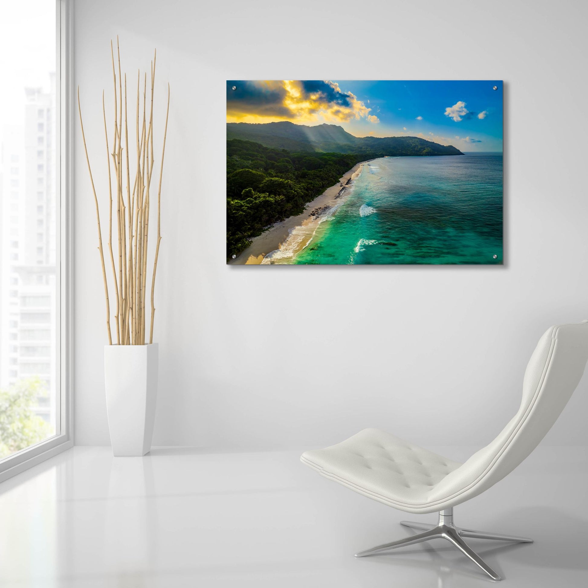 Epic Art 'Seychelles' by Epic Portfolio, Acrylic Glass Wall Art,36x24