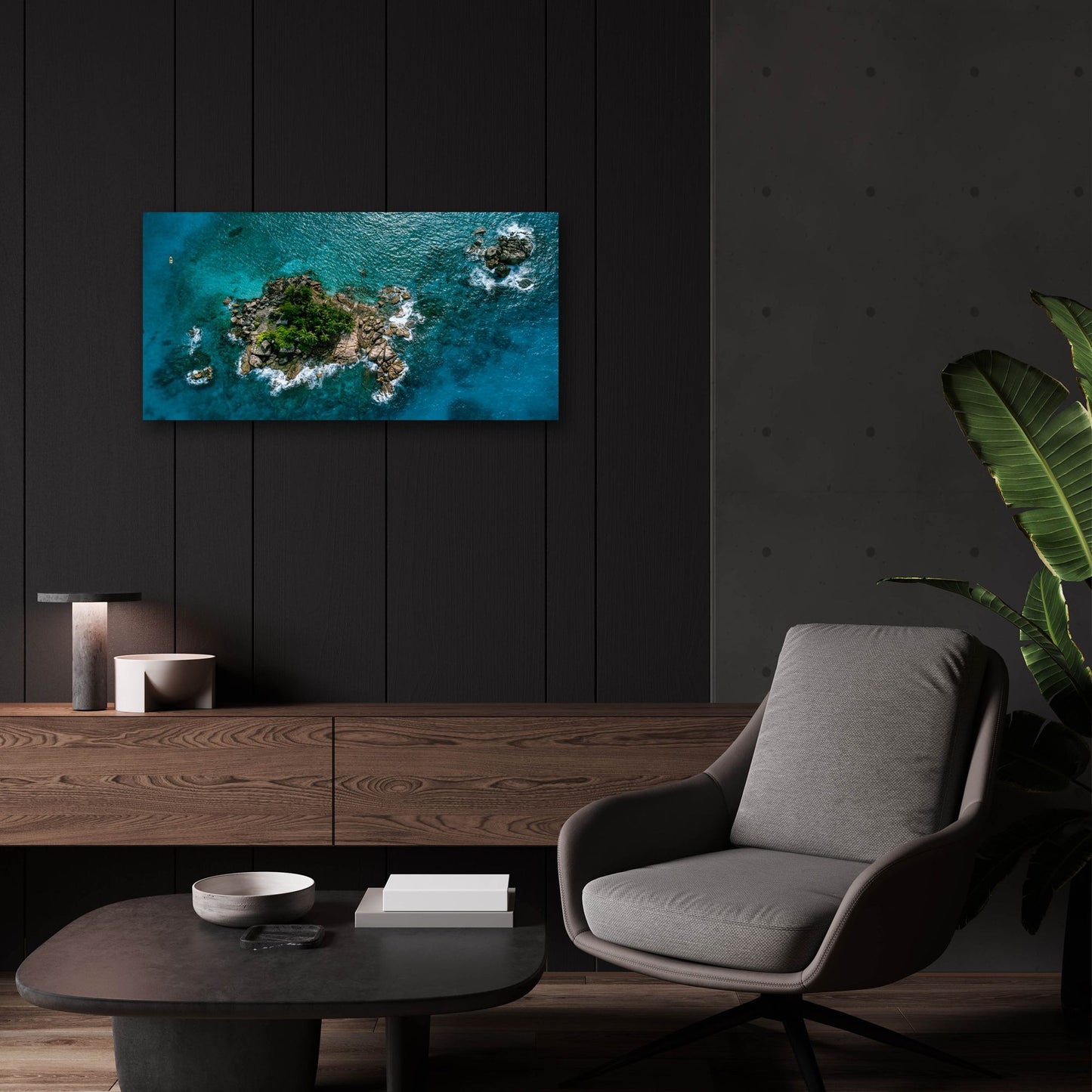 Epic Art 'Beautiful Seychelles' by Epic Portfolio, Acrylic Glass Wall Art,24x12