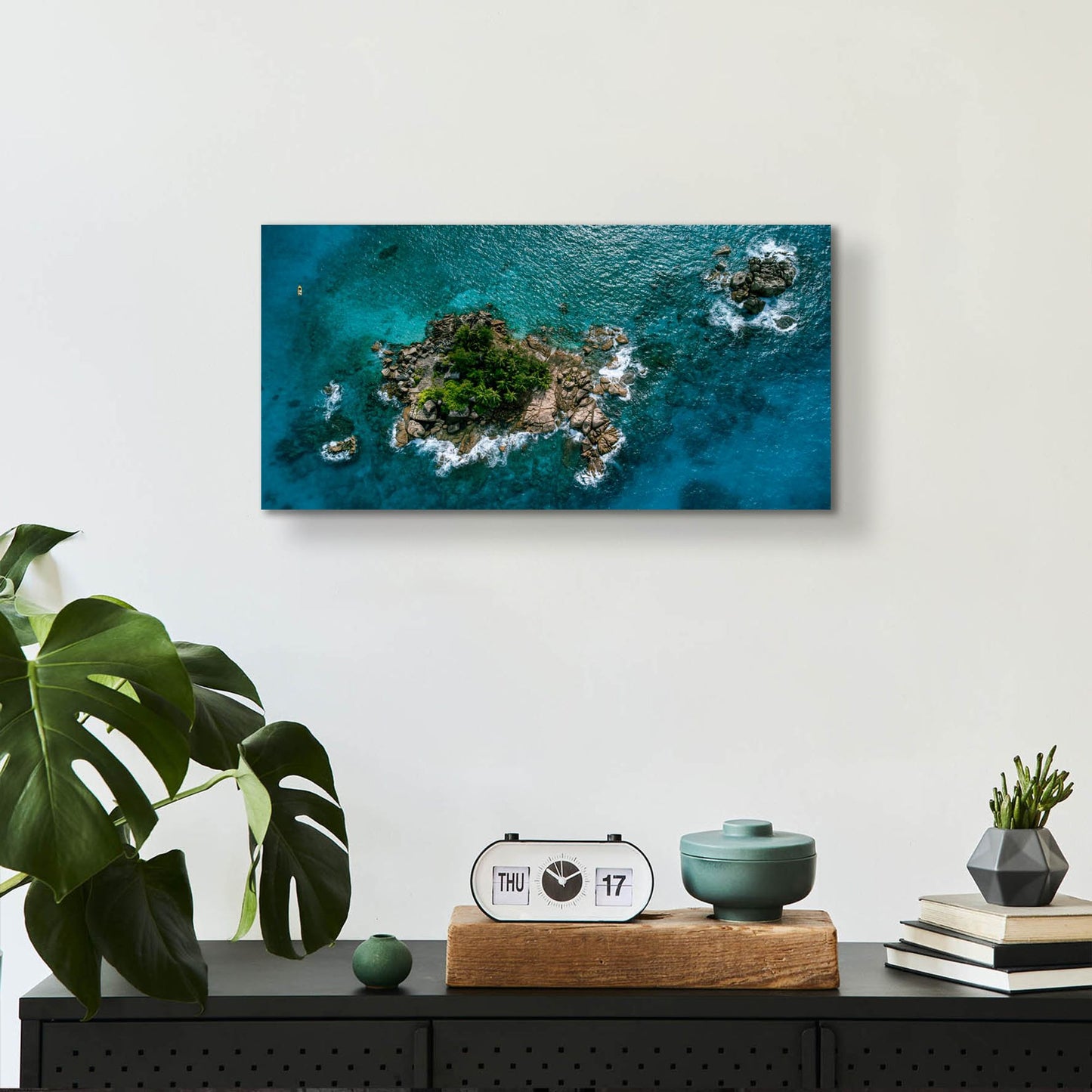 Epic Art 'Beautiful Seychelles' by Epic Portfolio, Acrylic Glass Wall Art,24x12