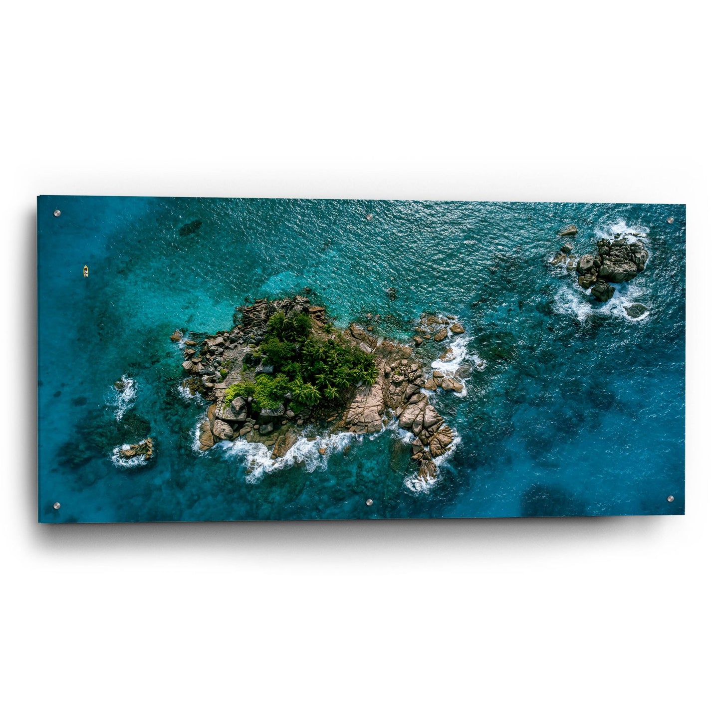 Epic Art 'Beautiful Seychelles' by Epic Portfolio, Acrylic Glass Wall Art,48x24