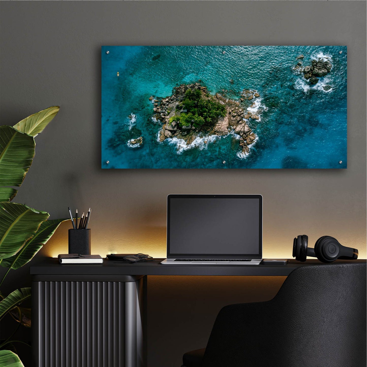 Epic Art 'Beautiful Seychelles' by Epic Portfolio, Acrylic Glass Wall Art,48x24