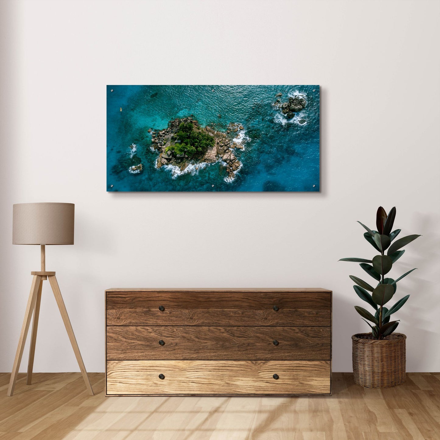 Epic Art 'Beautiful Seychelles' by Epic Portfolio, Acrylic Glass Wall Art,48x24