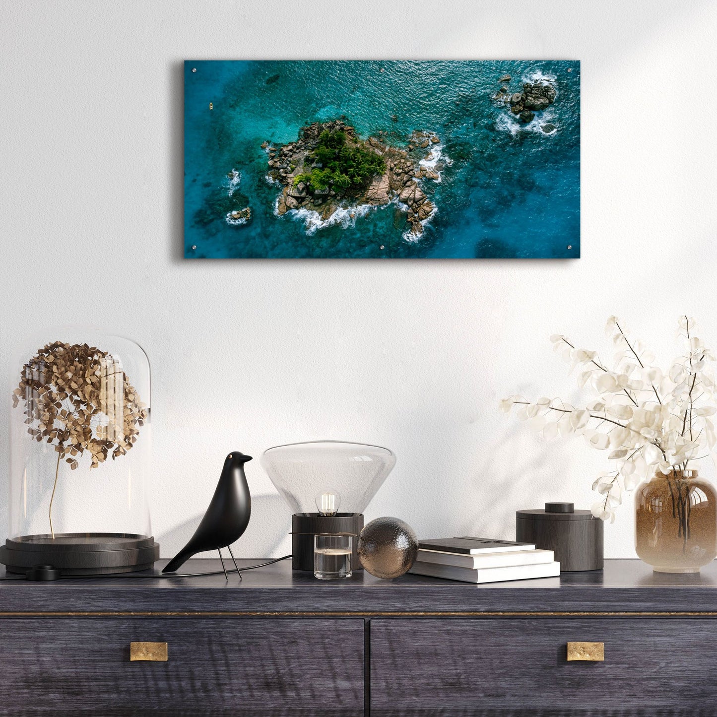 Epic Art 'Beautiful Seychelles' by Epic Portfolio, Acrylic Glass Wall Art,48x24