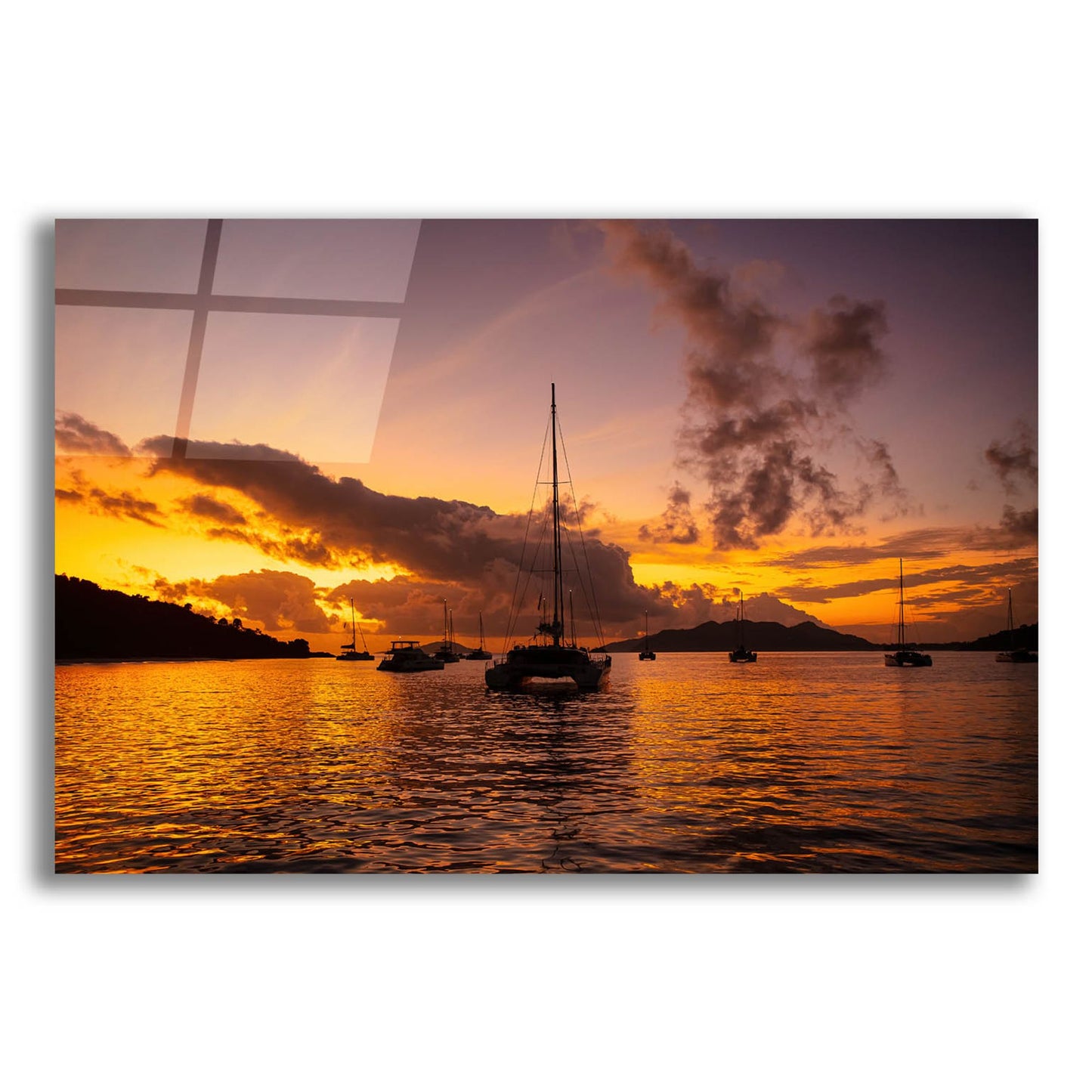 Epic Art 'Fiery Seychelles' by Epic Portfolio, Acrylic Glass Wall Art,16x12