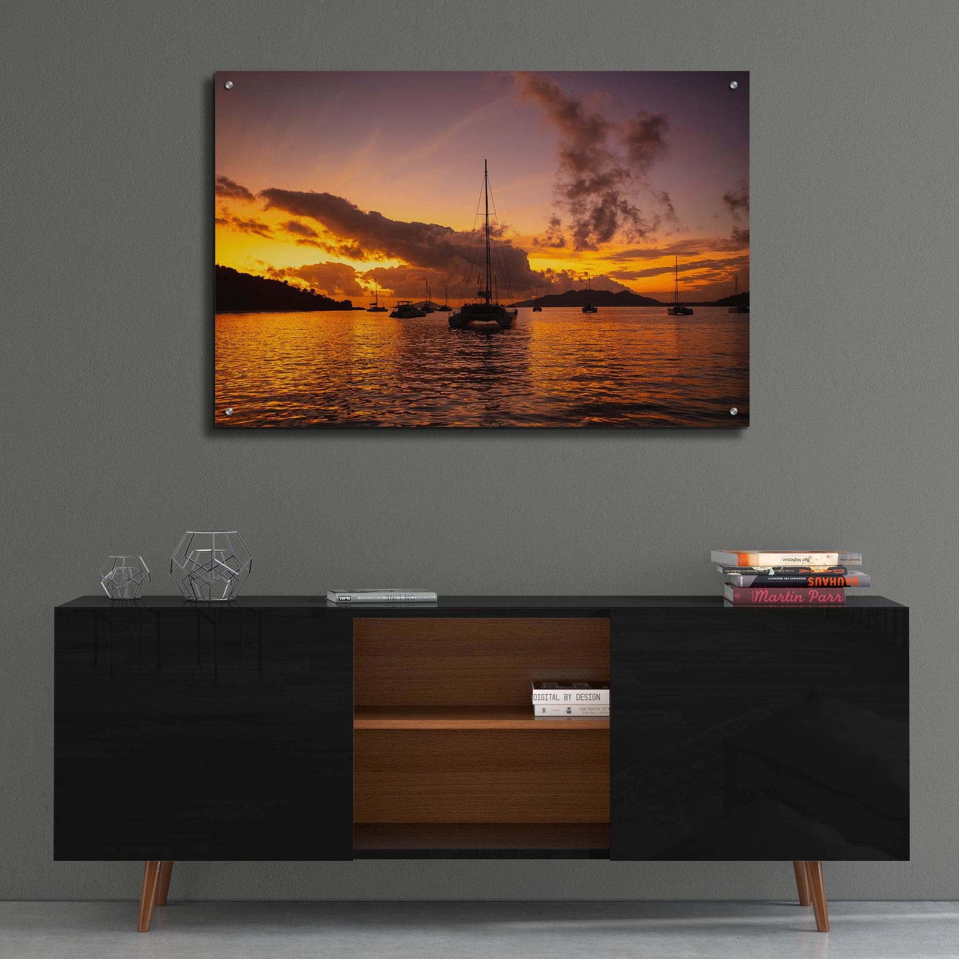 Epic Art 'Fiery Seychelles' by Epic Portfolio, Acrylic Glass Wall Art,36x24