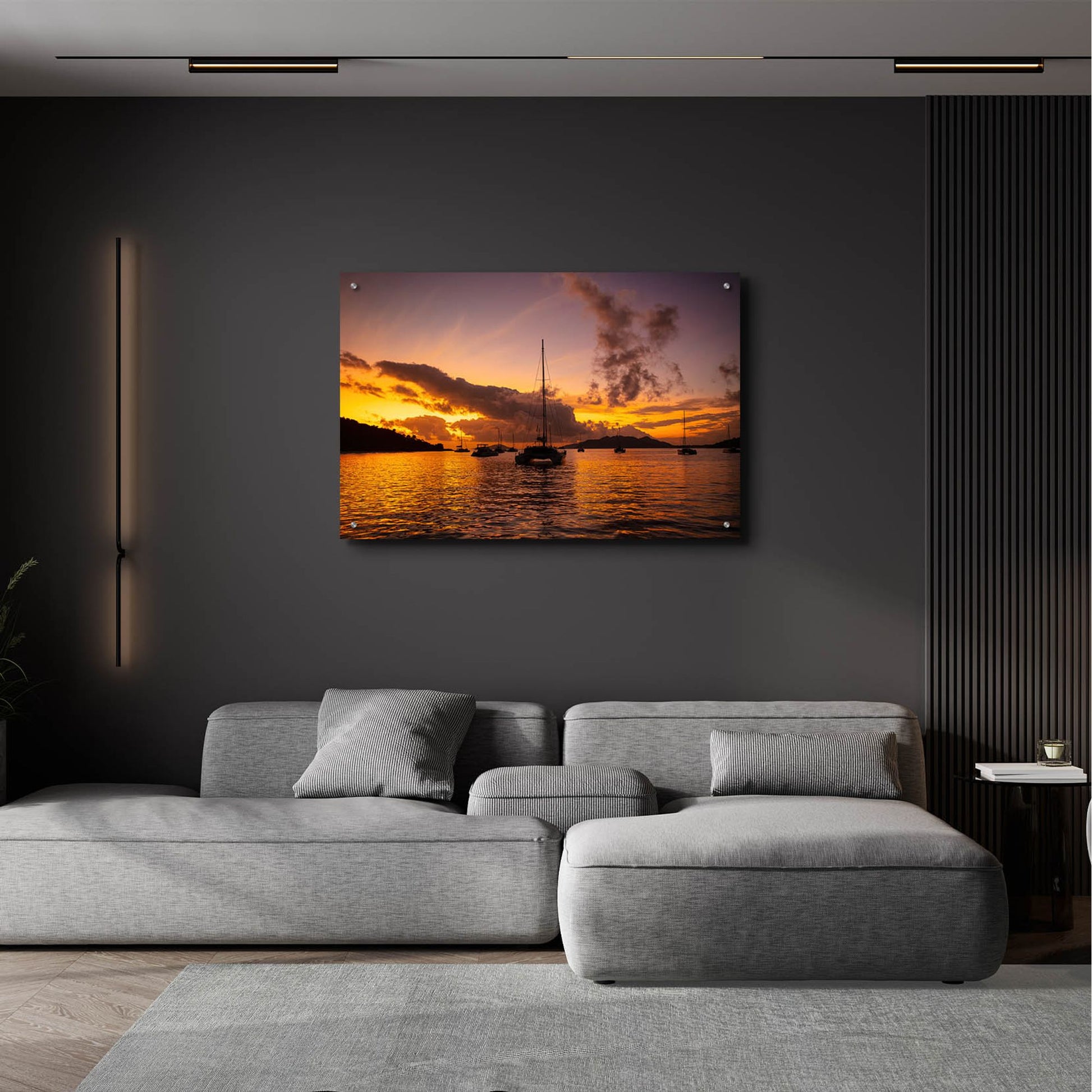 Epic Art 'Fiery Seychelles' by Epic Portfolio, Acrylic Glass Wall Art,36x24