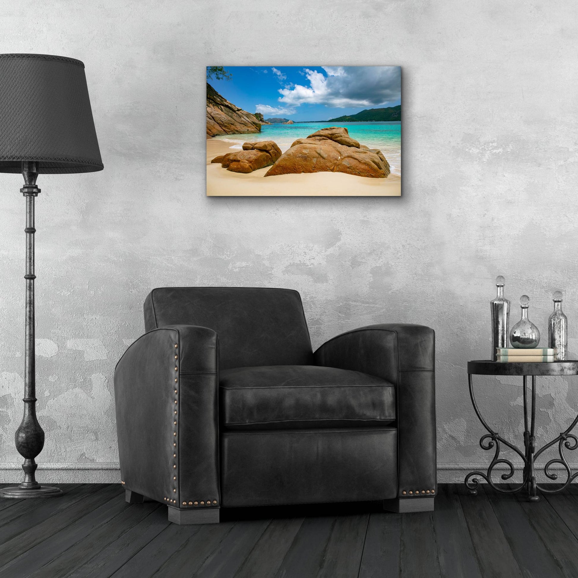 Epic Art 'Seychelles Beach 3' by Epic Portfolio, Acrylic Glass Wall Art,24x16