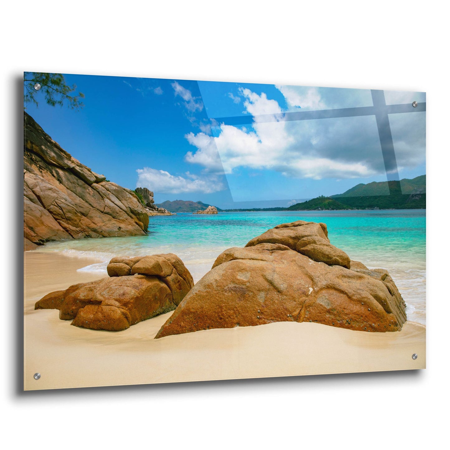 Epic Art 'Seychelles Beach 3' by Epic Portfolio, Acrylic Glass Wall Art,36x24