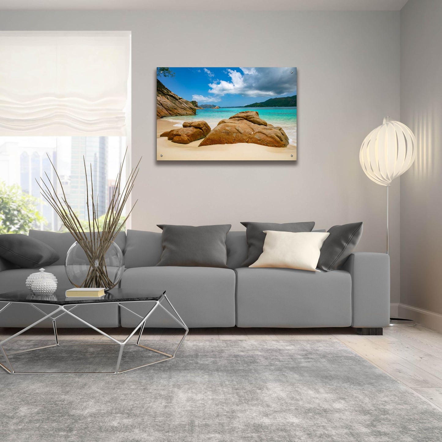 Epic Art 'Seychelles Beach 3' by Epic Portfolio, Acrylic Glass Wall Art,36x24