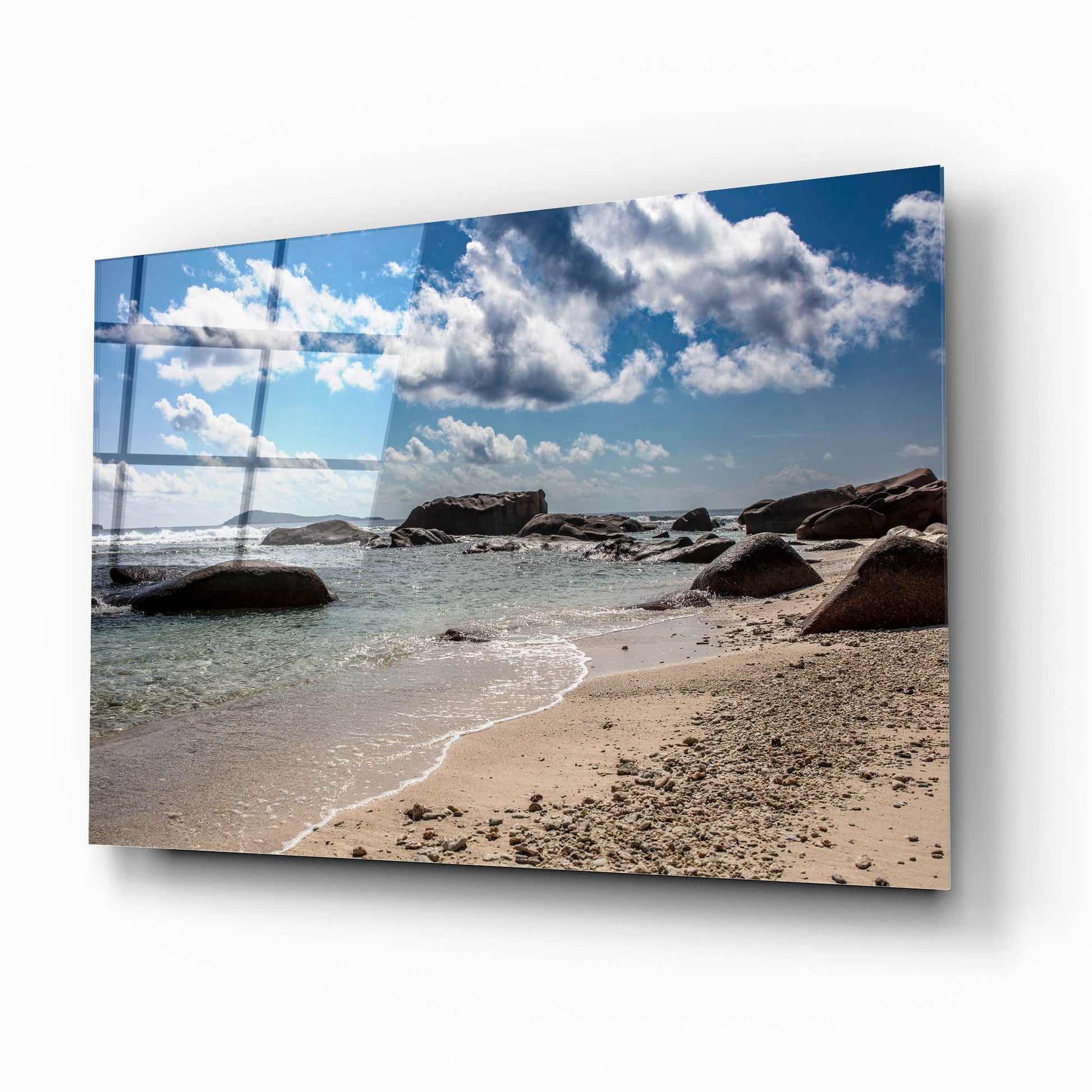 Epic Art 'Seychelles Beach 4' by Epic Portfolio, Acrylic Glass Wall Art,16x12