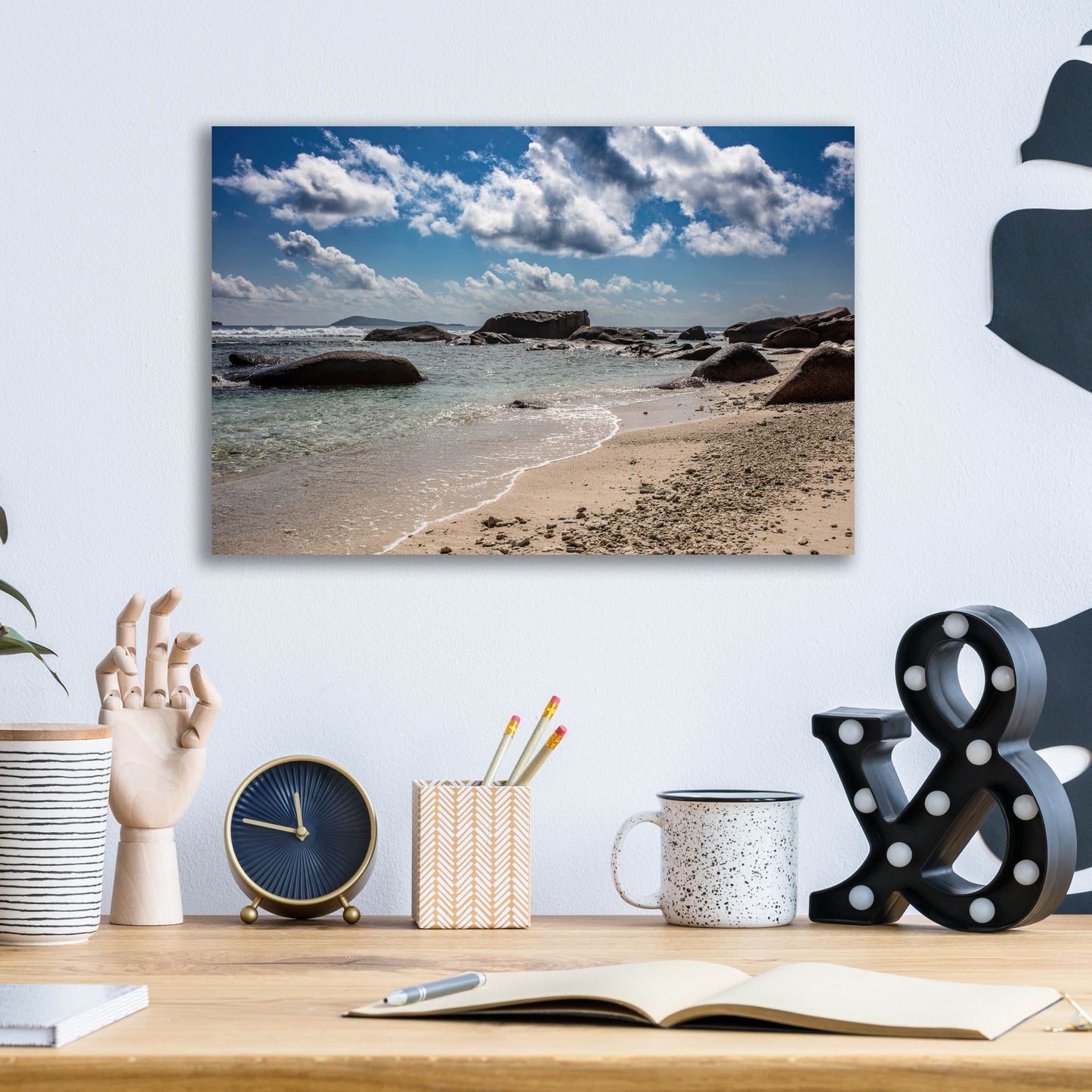 Epic Art 'Seychelles Beach 4' by Epic Portfolio, Acrylic Glass Wall Art,16x12