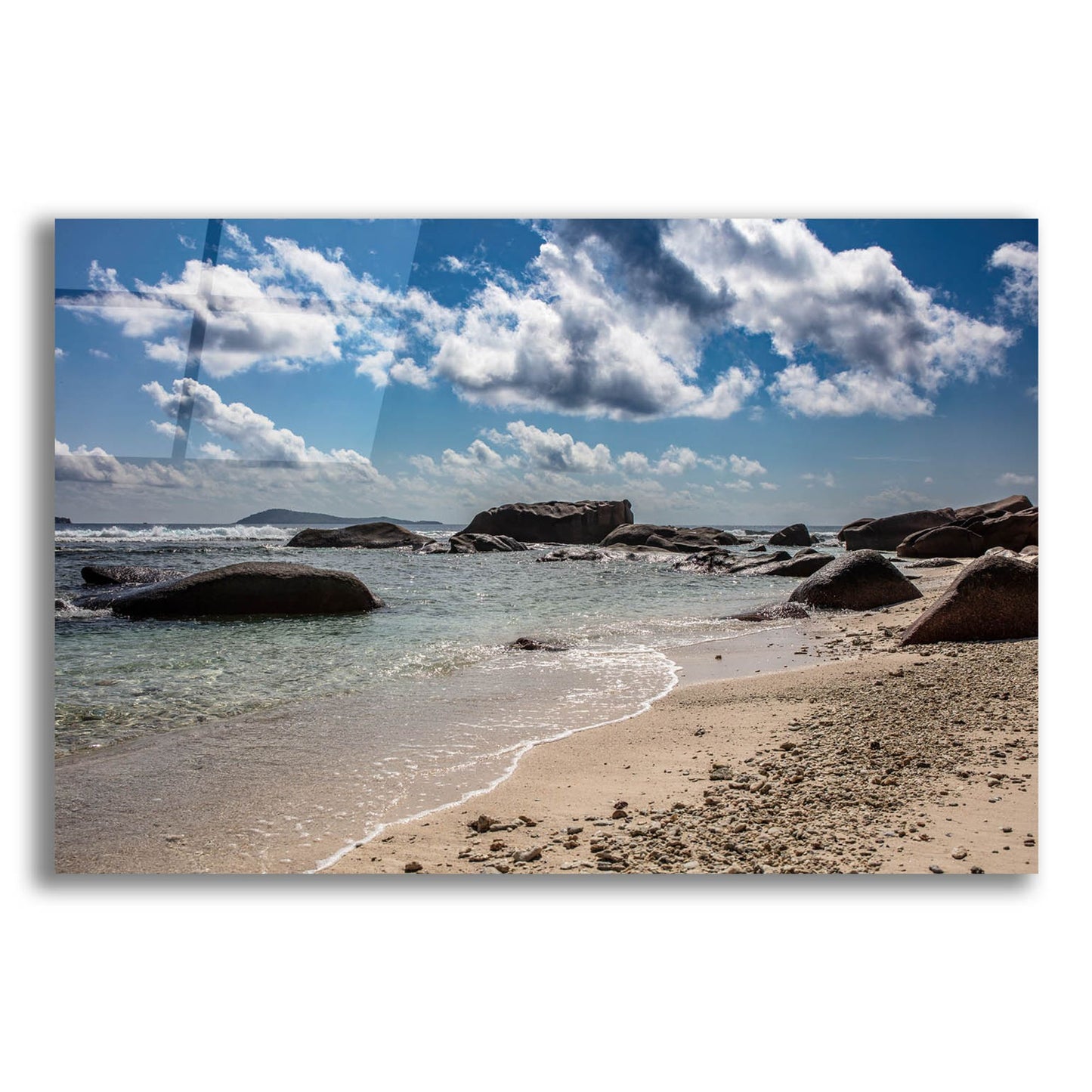 Epic Art 'Seychelles Beach 4' by Epic Portfolio, Acrylic Glass Wall Art,16x12