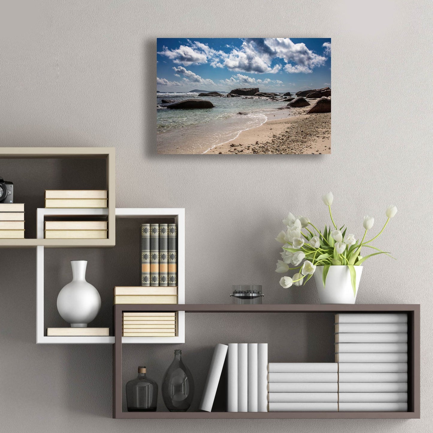 Epic Art 'Seychelles Beach 4' by Epic Portfolio, Acrylic Glass Wall Art,24x16