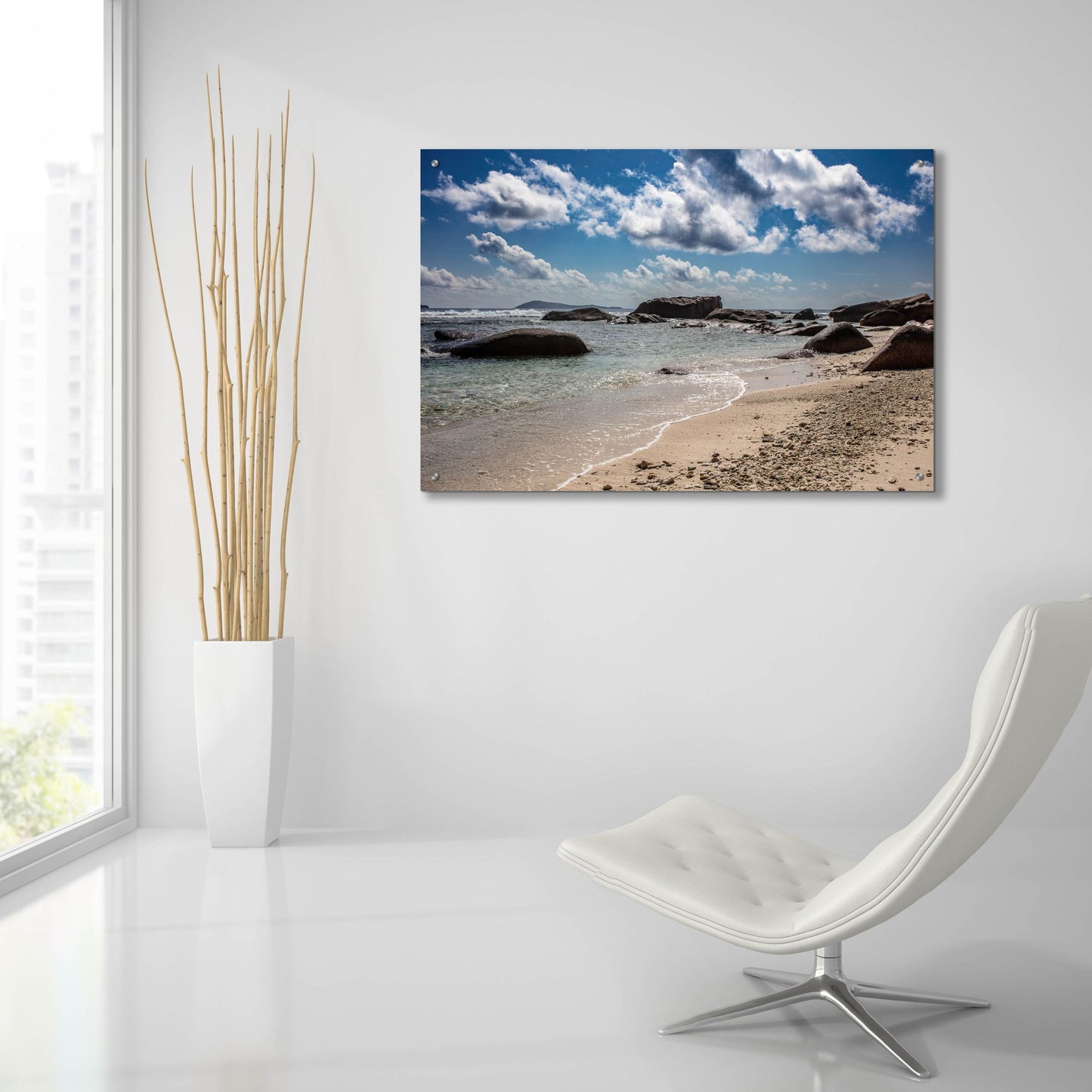 Epic Art 'Seychelles Beach 4' by Epic Portfolio, Acrylic Glass Wall Art,36x24