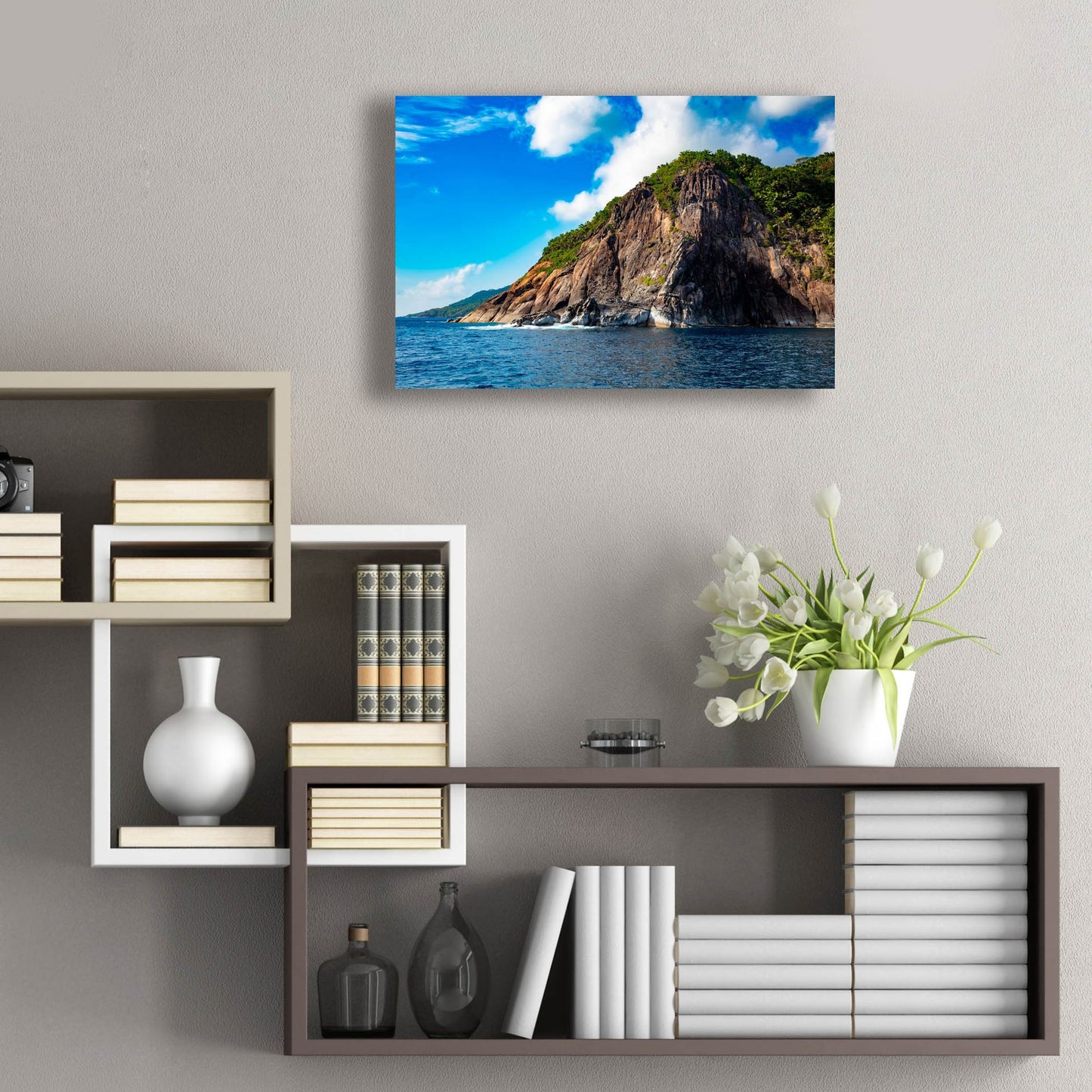 Epic Art 'Majestic Seychelles' by Epic Portfolio, Acrylic Glass Wall Art,24x16