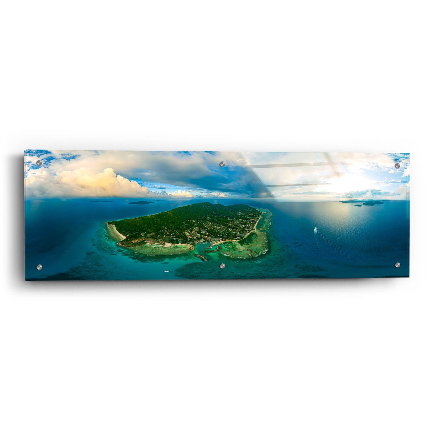 Epic Art 'Seychelles -Beautiful LaDigue' by Epic Portfolio, Acrylic Glass Wall Art,36x12