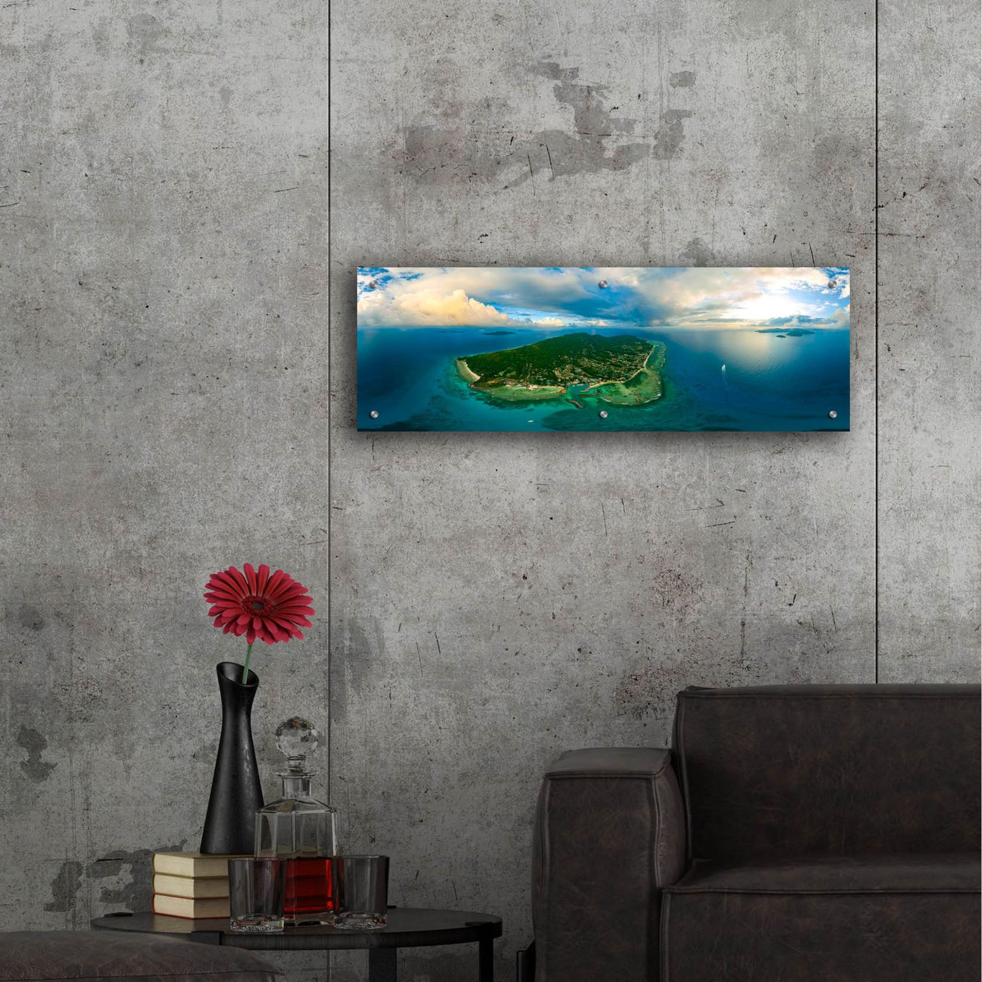 Epic Art 'Seychelles -Beautiful LaDigue' by Epic Portfolio, Acrylic Glass Wall Art,36x12