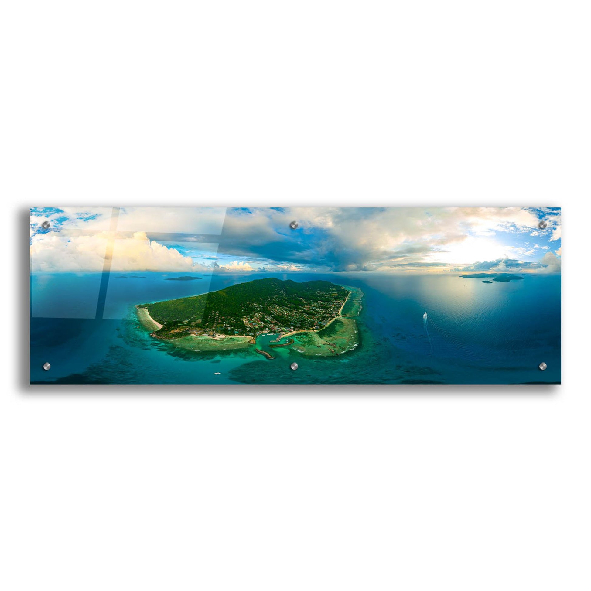 Epic Art 'Seychelles -Beautiful LaDigue' by Epic Portfolio, Acrylic Glass Wall Art,36x12