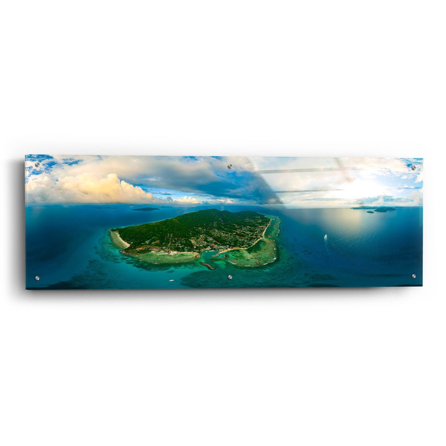 Epic Art 'Seychelles -Beautiful LaDigue' by Epic Portfolio, Acrylic Glass Wall Art,48x16