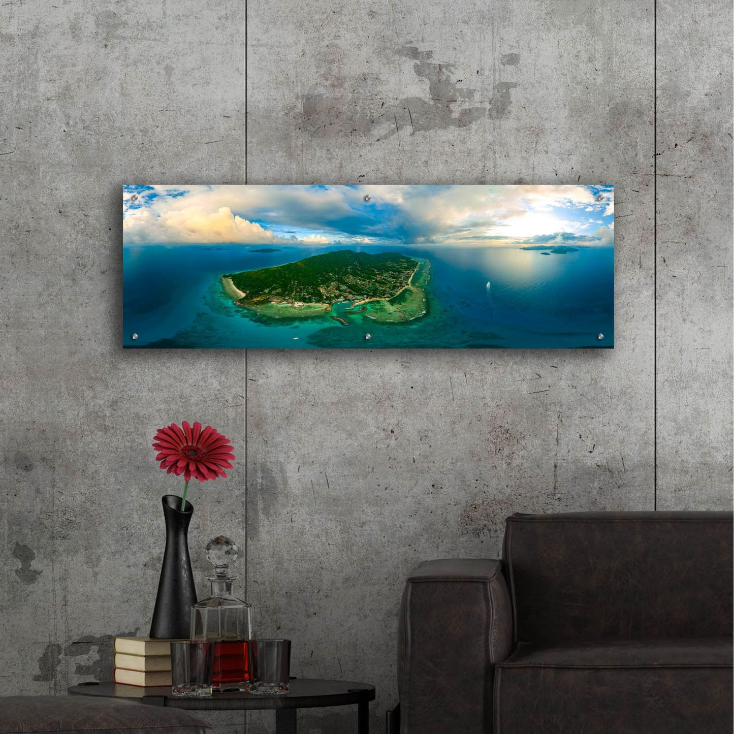 Epic Art 'Seychelles -Beautiful LaDigue' by Epic Portfolio, Acrylic Glass Wall Art,48x16