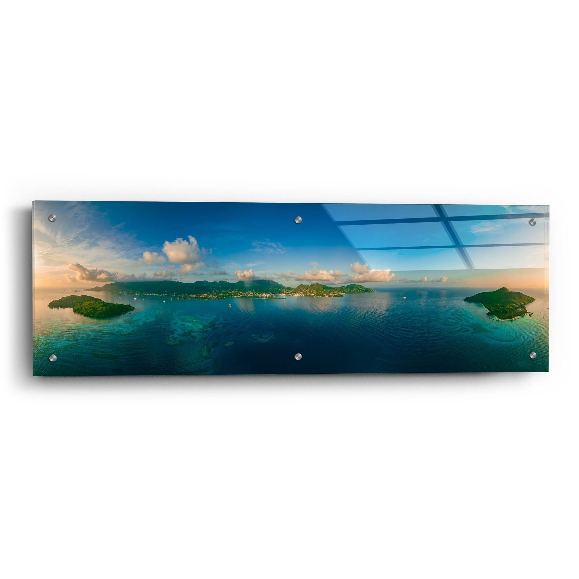 Epic Art 'Seychelles - Peaceful Mahe' by Epic Portfolio, Acrylic Glass Wall Art,36x12