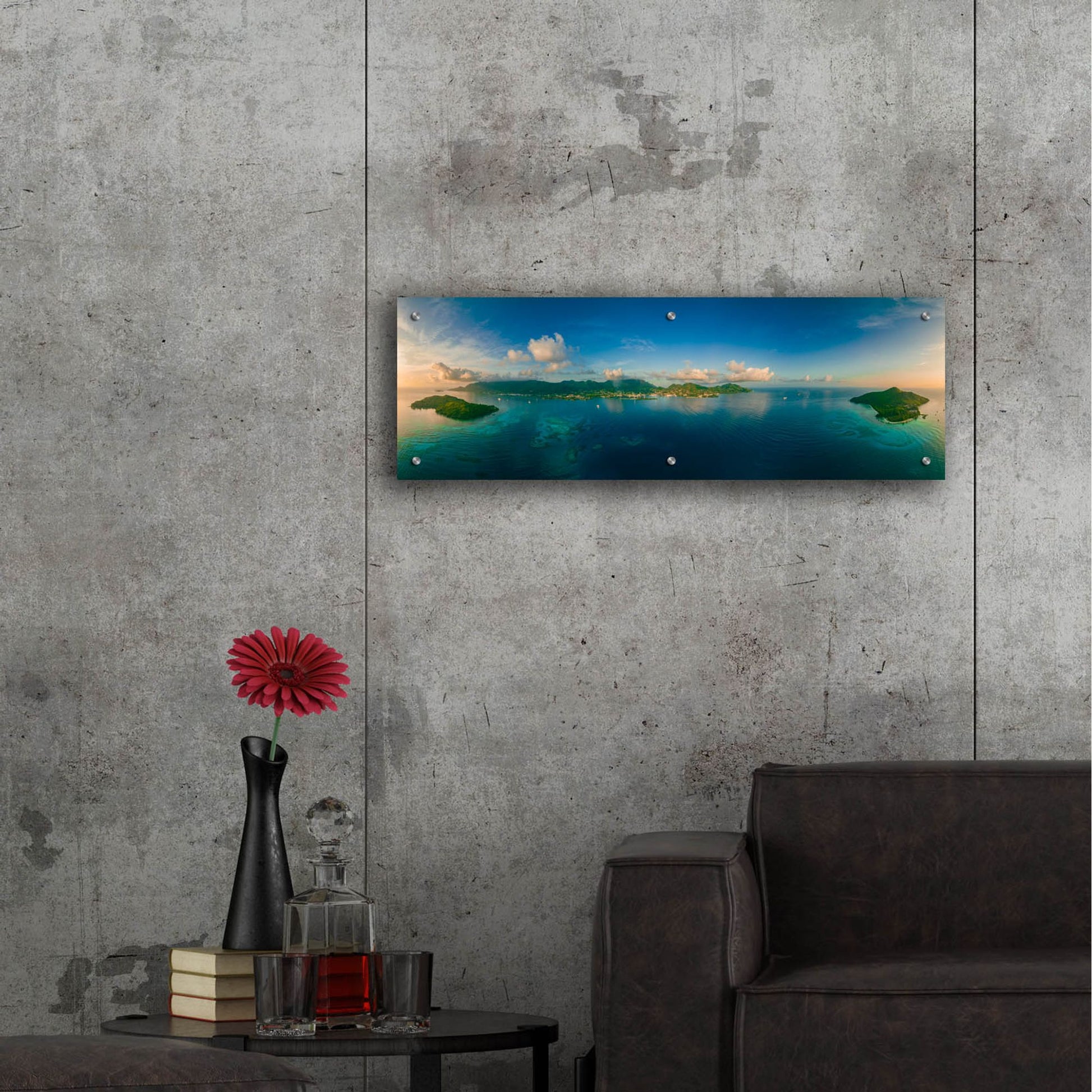 Epic Art 'Seychelles - Peaceful Mahe' by Epic Portfolio, Acrylic Glass Wall Art,36x12