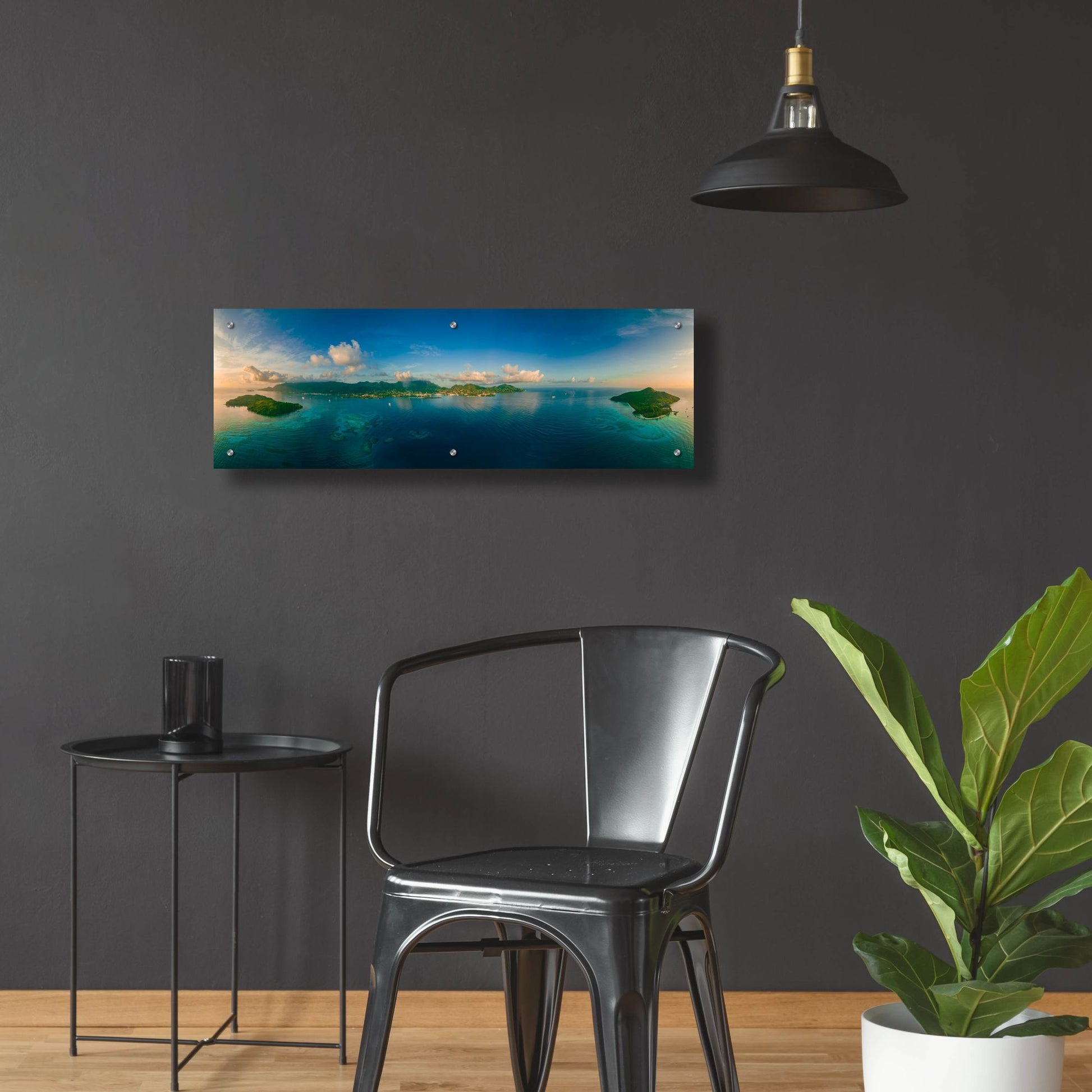 Epic Art 'Seychelles - Peaceful Mahe' by Epic Portfolio, Acrylic Glass Wall Art,36x12