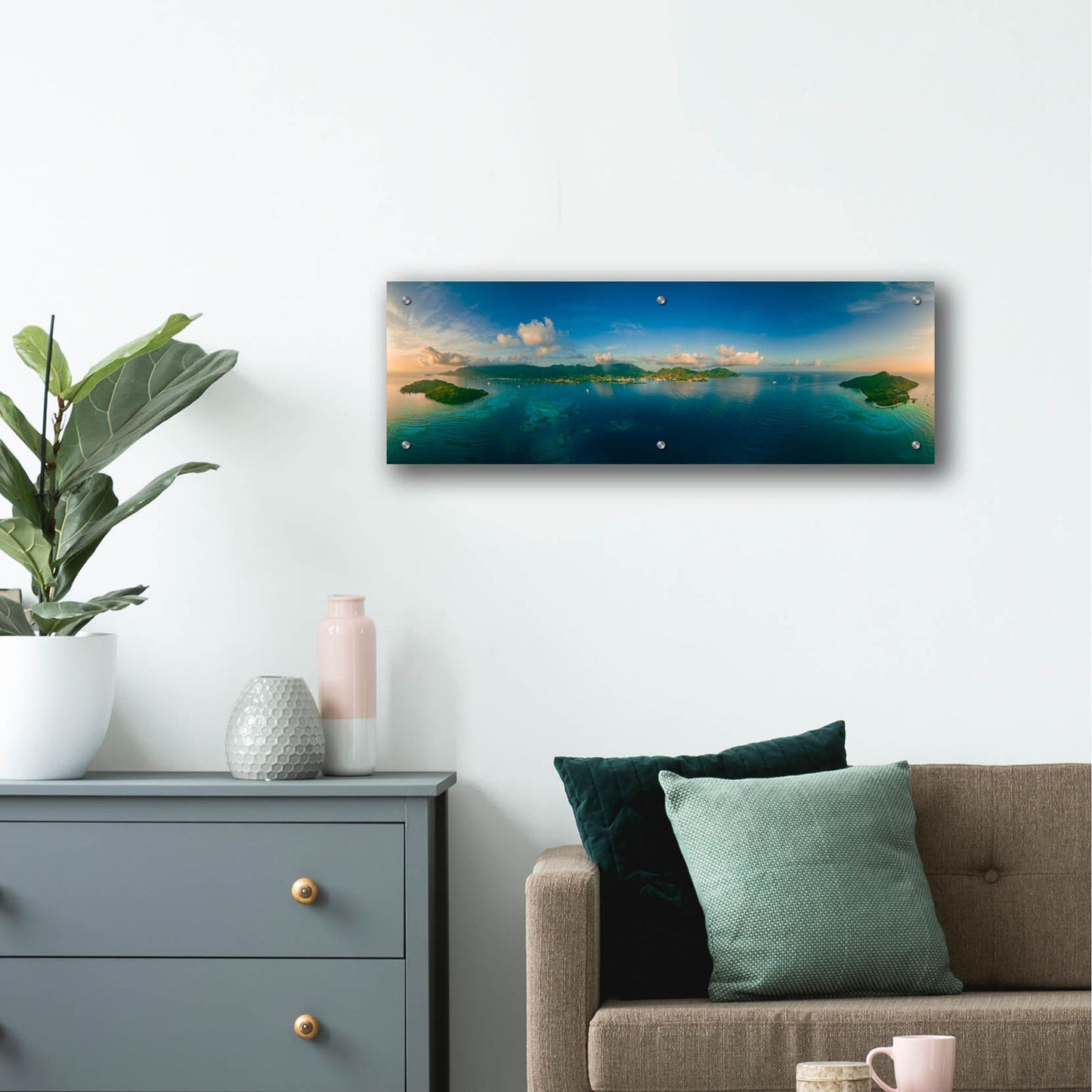 Epic Art 'Seychelles - Peaceful Mahe' by Epic Portfolio, Acrylic Glass Wall Art,36x12