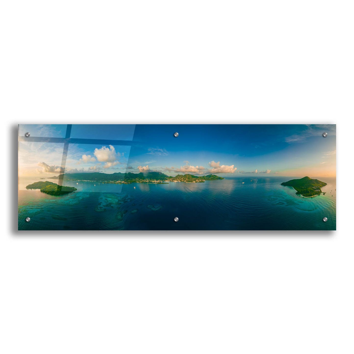 Epic Art 'Seychelles - Peaceful Mahe' by Epic Portfolio, Acrylic Glass Wall Art,36x12