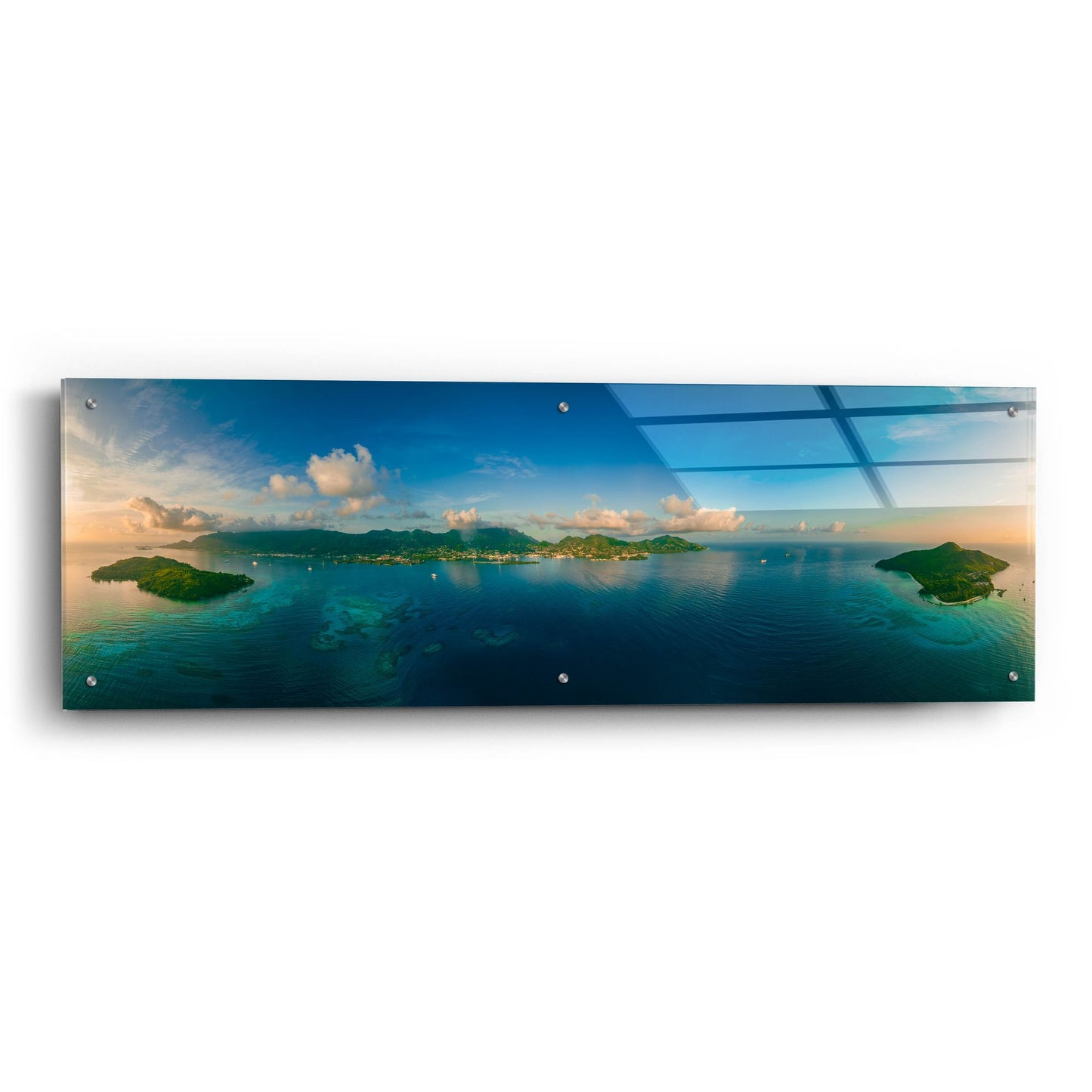 Epic Art 'Seychelles - Peaceful Mahe' by Epic Portfolio, Acrylic Glass Wall Art,48x16