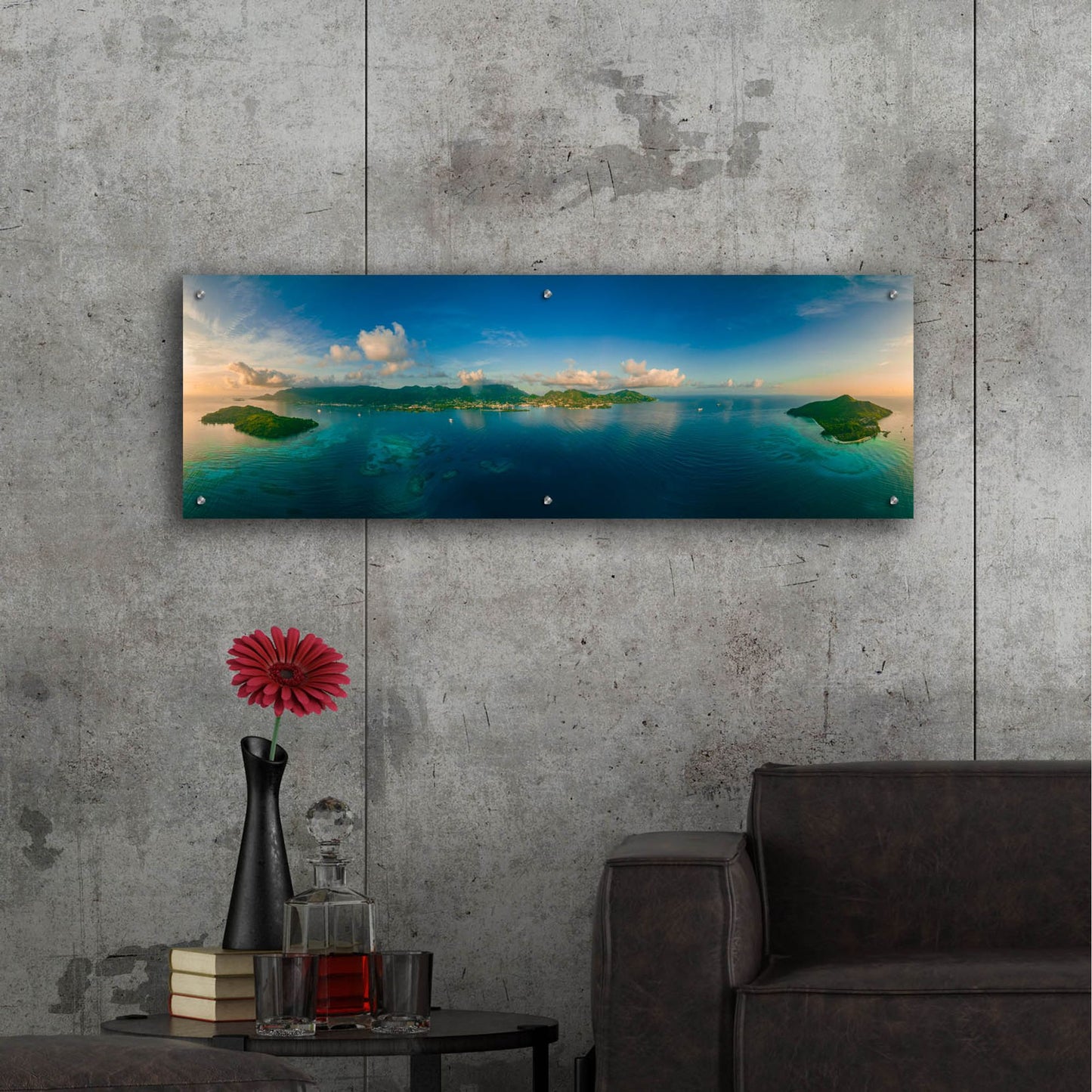 Epic Art 'Seychelles - Peaceful Mahe' by Epic Portfolio, Acrylic Glass Wall Art,48x16